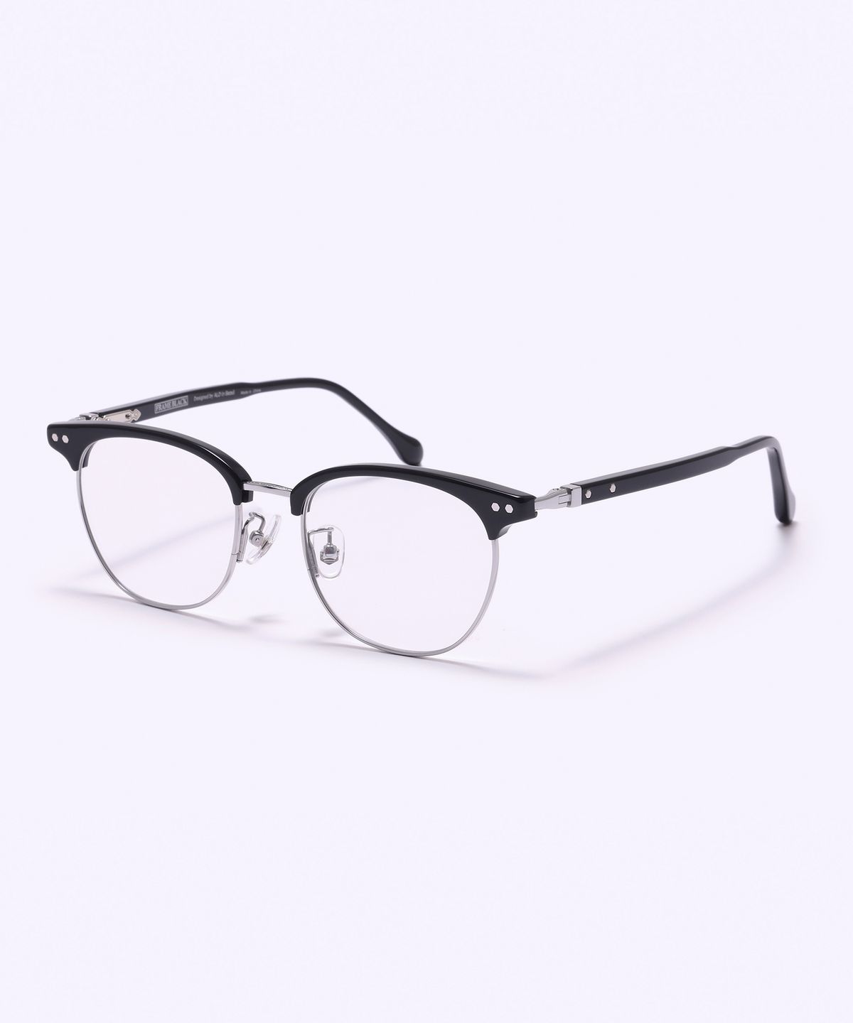 알로아이웨어(ALO EYEWEAR) [FRAME BLACK] FBG9601 0911G 하금테 블랙/실버 안경테 블루라이트 렌즈 선택
