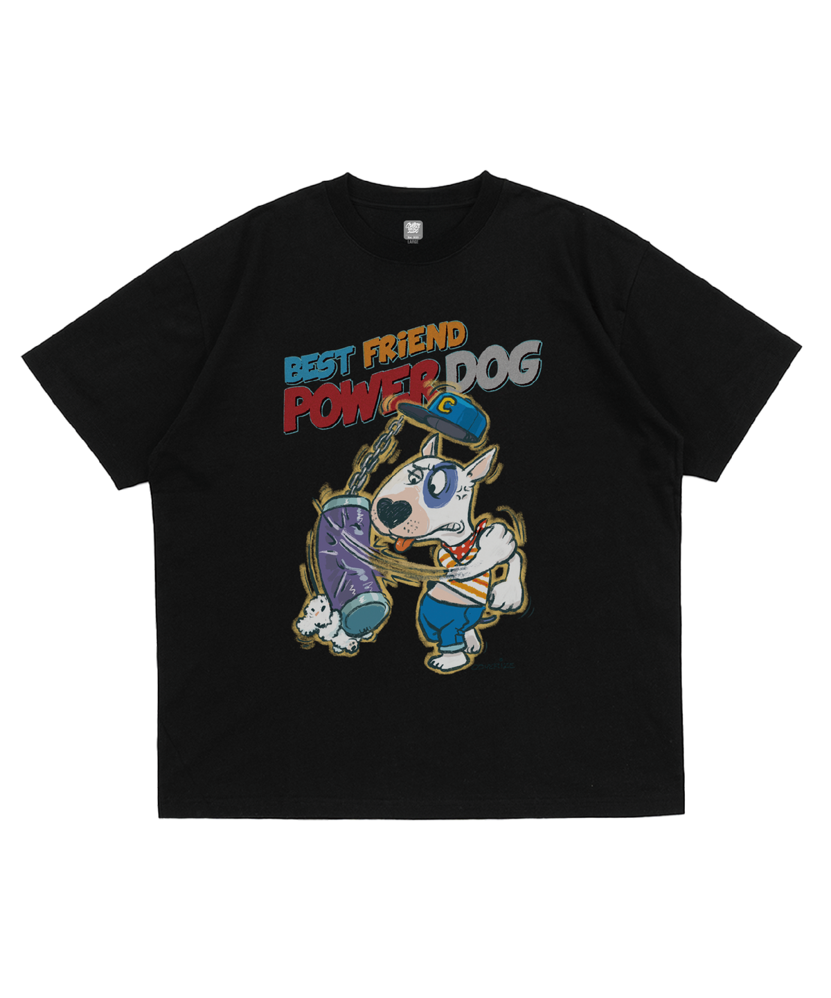 커버라이즈(COVERIZE) POWER DOG 캐릭터 티셔츠 (GRAY / WHITE / BLACK)