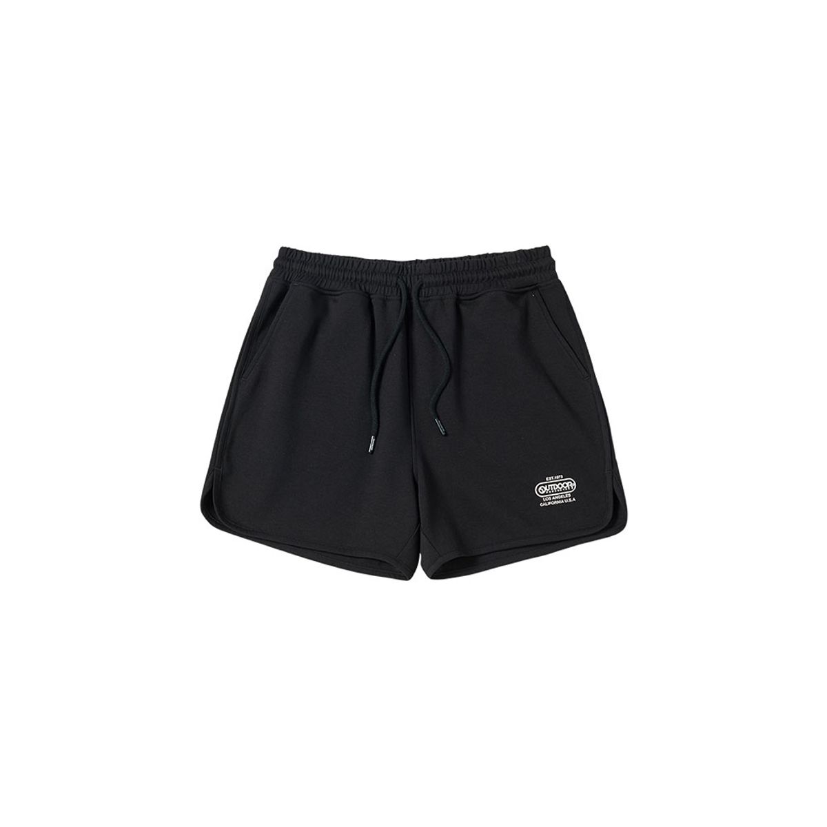 아웃도어 프로덕츠(OUTDOOR PRODUCTS) 여성 멀티로고 스웻 숏츠 (블랙)