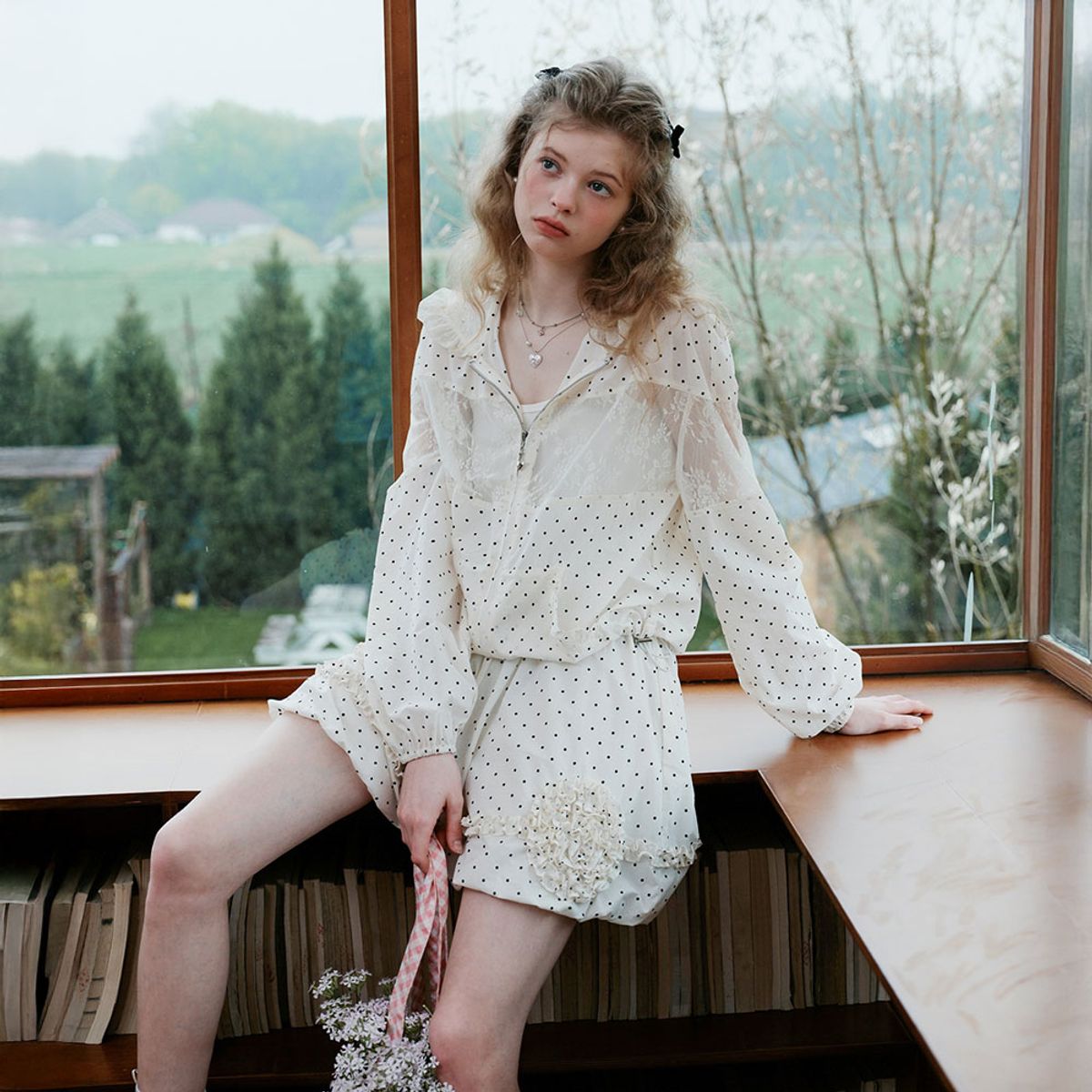 쎄무아듀(CEST MOIDEW) Cest_Polka dot lace hooded jacket