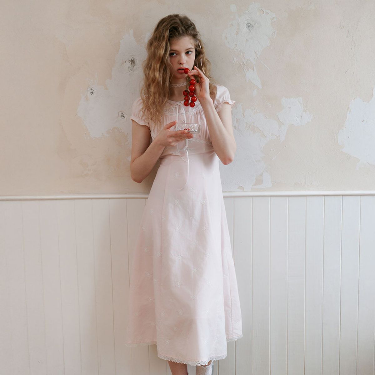 쎄무아듀(CEST MOIDEW) Cest_Floral embroidery lace collar dress