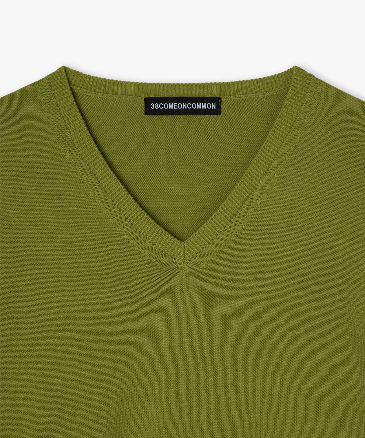 38컴온커먼(38COMEONCOMMON) Regular Cotton V-Neck Knit (Olive)