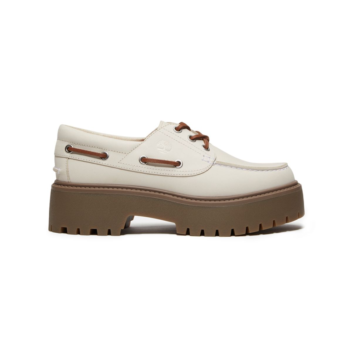 팀버랜드(TIMBERLAND) 여성 스톤 스트리트 플랫폼 보트슈즈 화이트_TB0A2GVFEX41