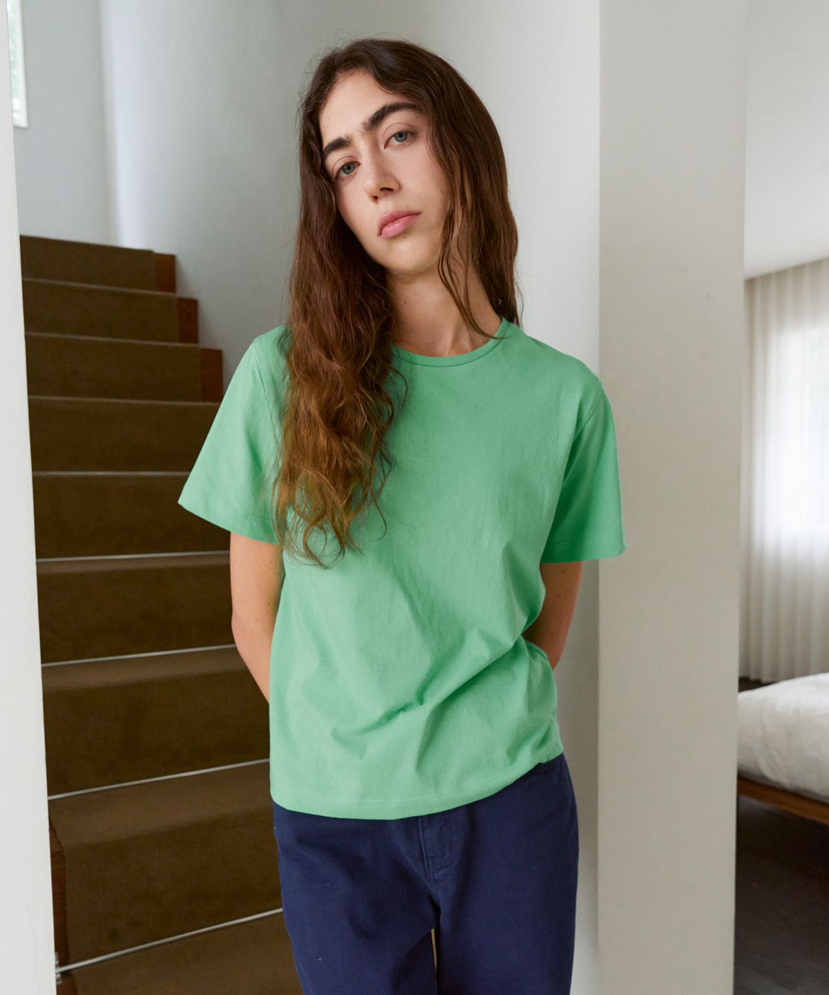 38컴온커먼(38COMEONCOMMON) Regular Light Cotton T-Shirts (Green Mint)