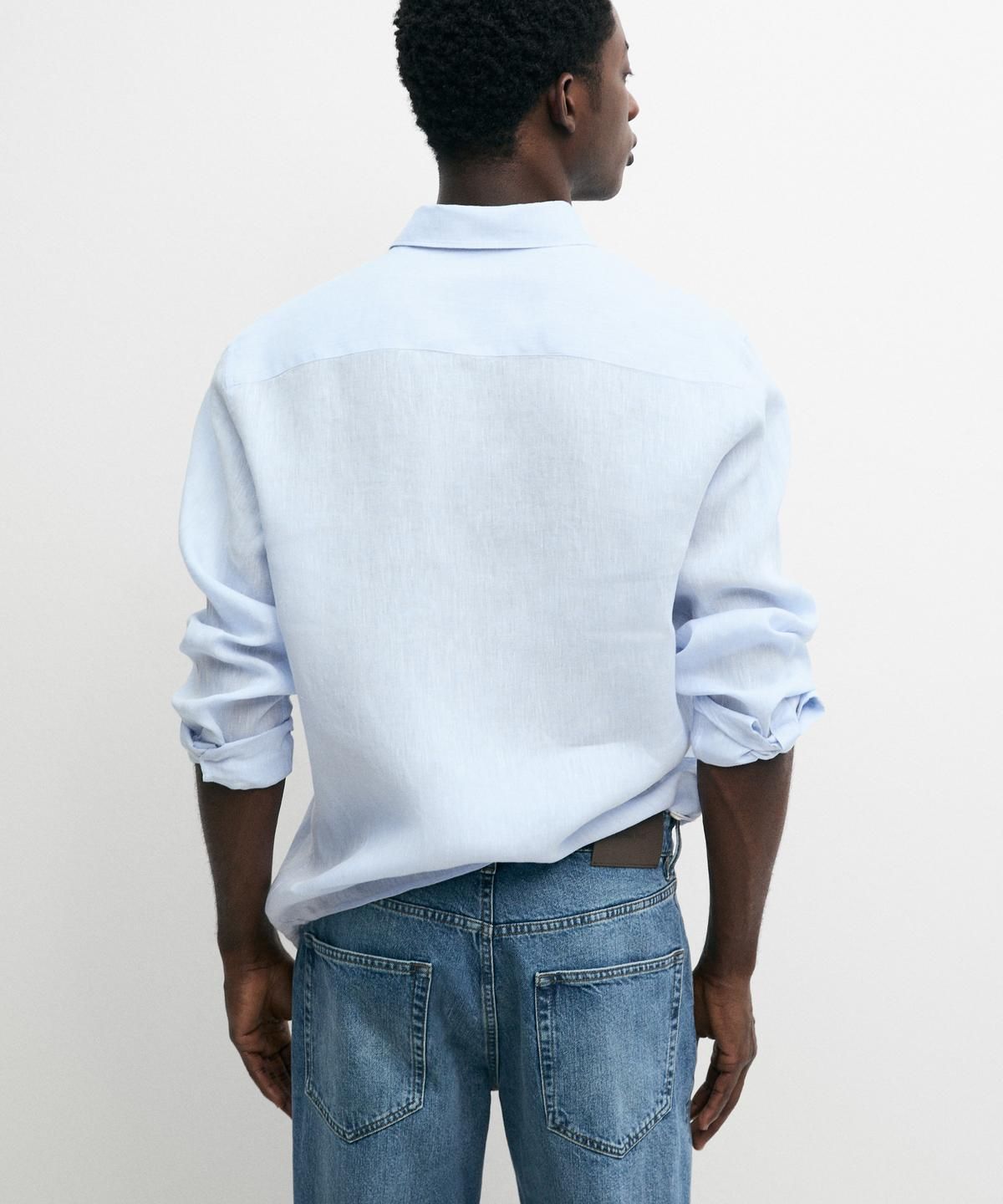마시모두띠(MASSIMO DUTTI) 100% 린넨 레귤러 핏 셔츠