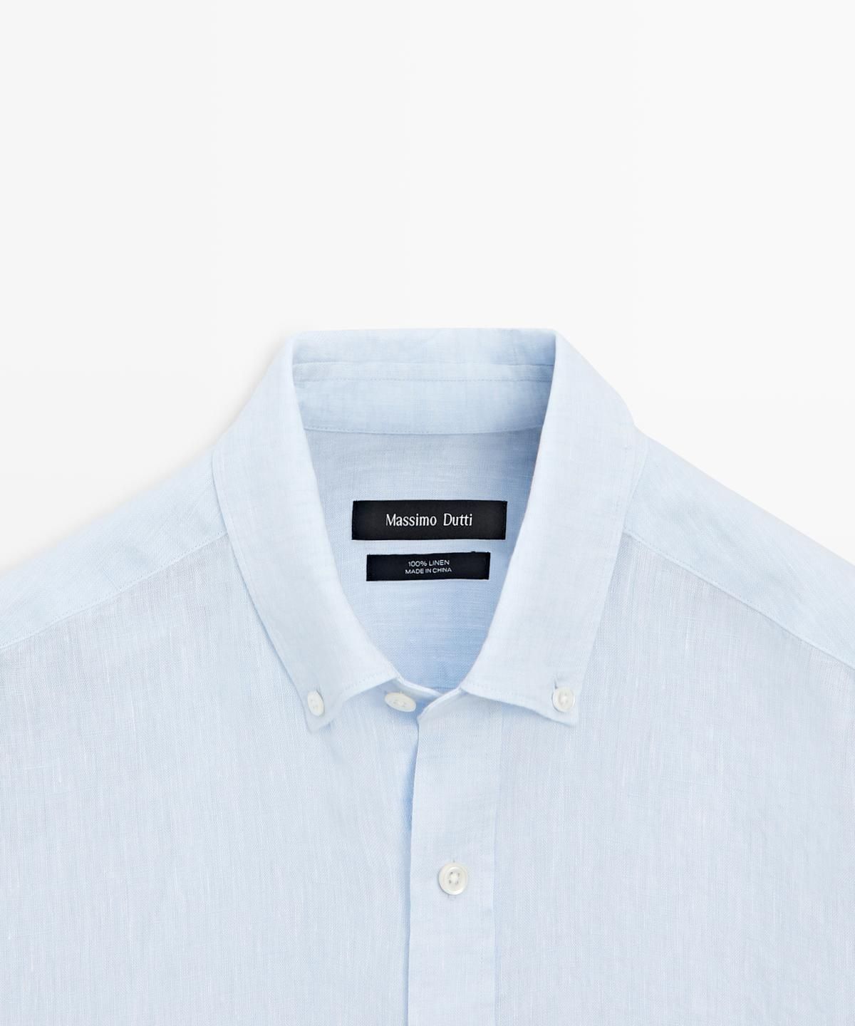 마시모두띠(MASSIMO DUTTI) 100% 린넨 레귤러 핏 셔츠