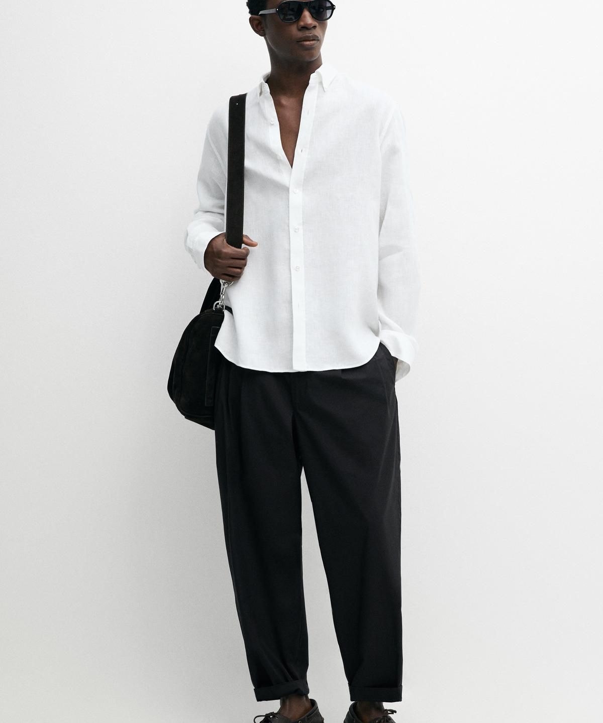 마시모두띠(MASSIMO DUTTI) 100% 린넨 레귤러 핏 셔츠