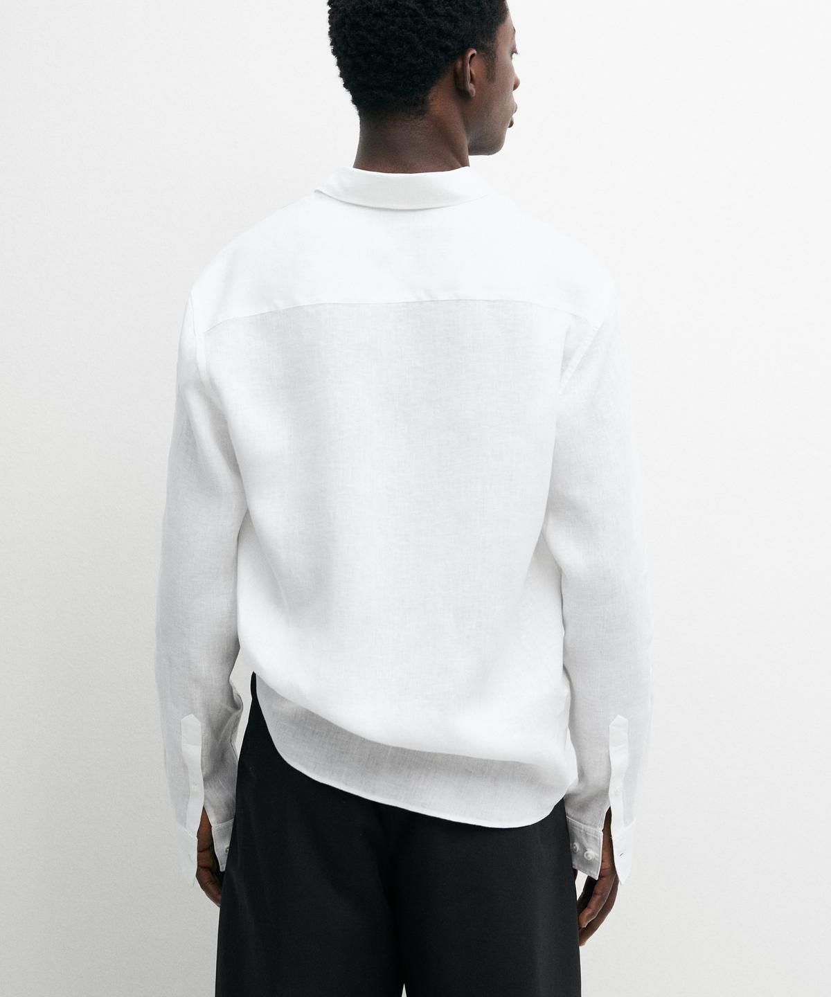 마시모두띠(MASSIMO DUTTI) 100% 린넨 레귤러 핏 셔츠