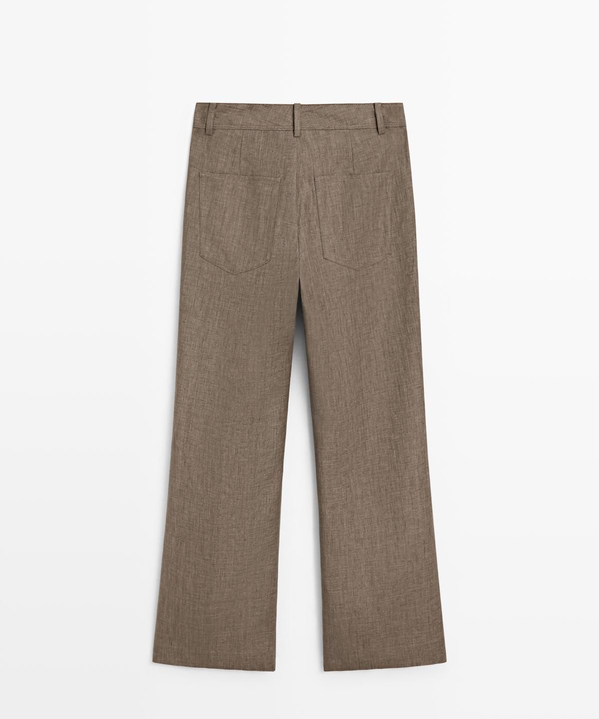 마시모두띠(MASSIMO DUTTI) 린넨 크롭 킥 플레어 팬츠
