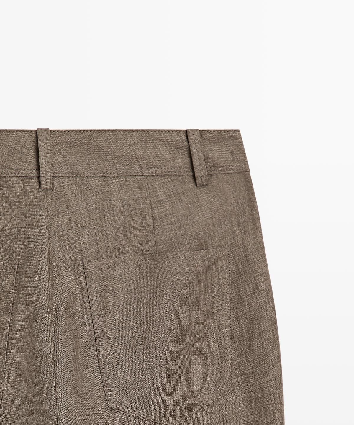 마시모두띠(MASSIMO DUTTI) 린넨 크롭 킥 플레어 팬츠