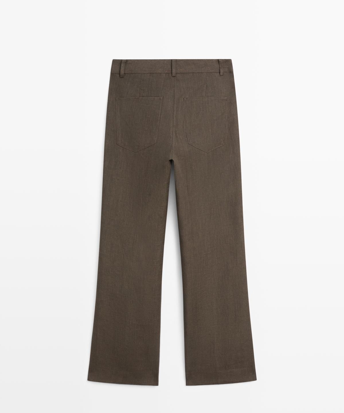 마시모두띠(MASSIMO DUTTI) 린넨 크롭 킥 플레어 팬츠