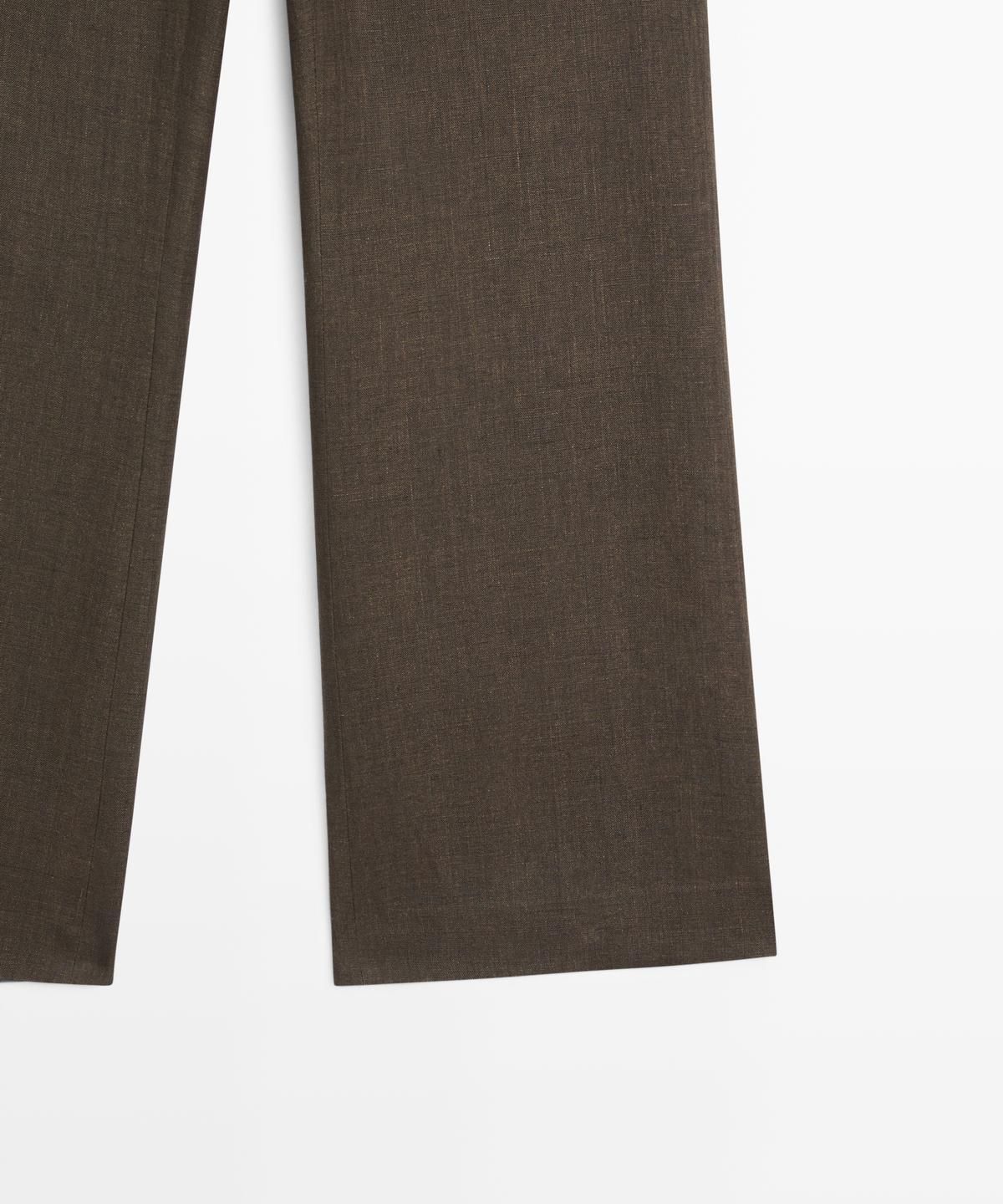 마시모두띠(MASSIMO DUTTI) 린넨 크롭 킥 플레어 팬츠