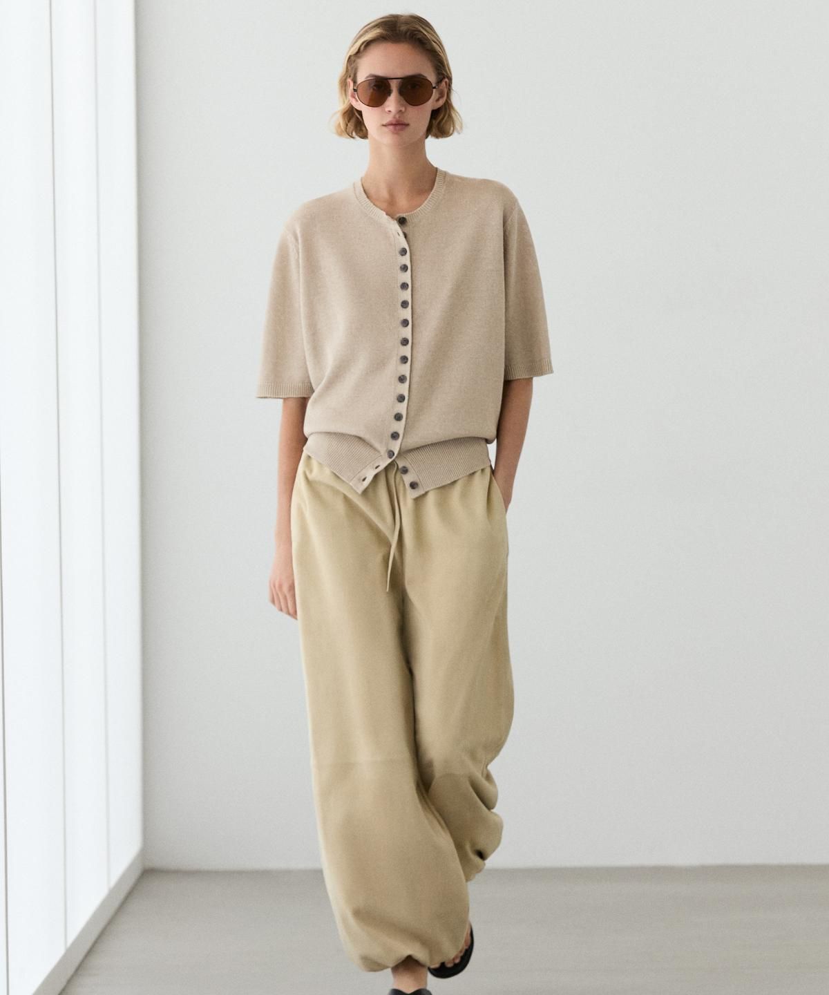 마시모두띠(MASSIMO DUTTI) 린넨 블렌드 반팔 가디건
