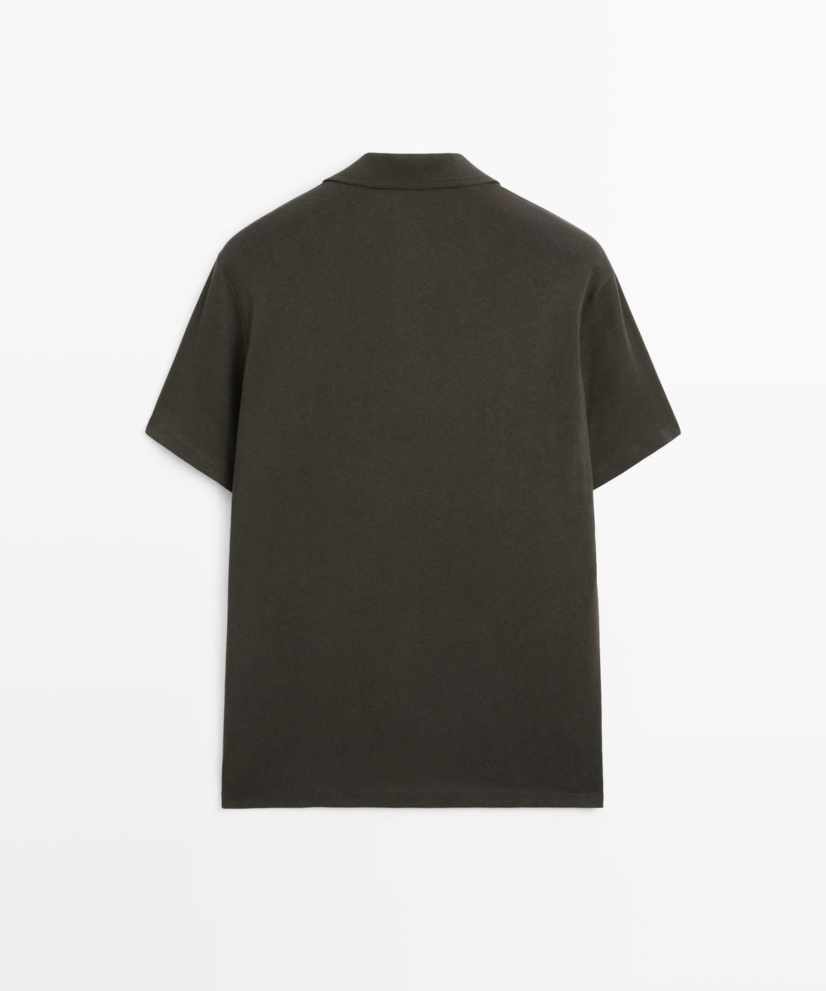 마시모두띠(MASSIMO DUTTI) 린넨 코튼 블렌드 반팔 셔츠