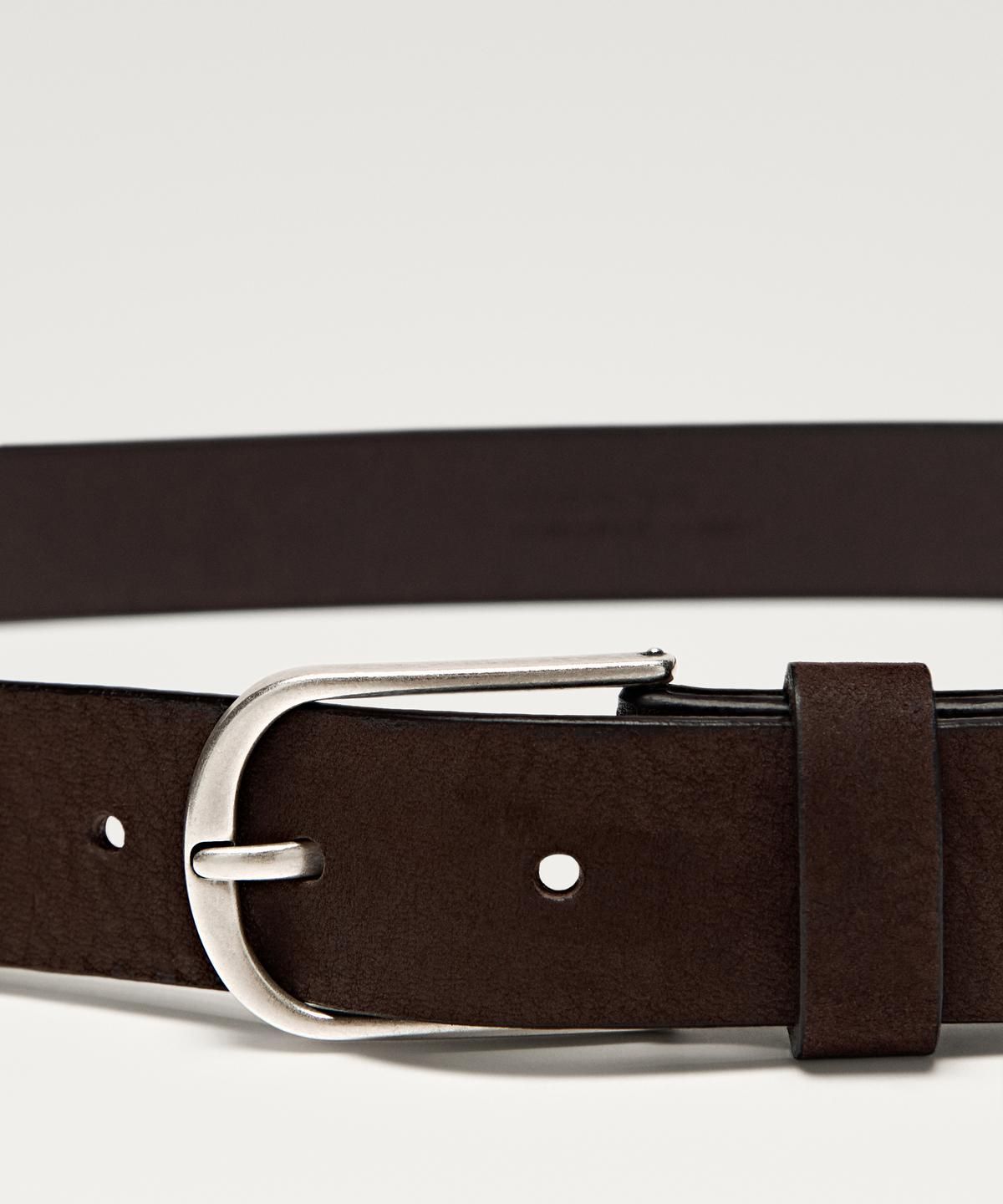 마시모두띠(MASSIMO DUTTI) 레더 누벅 벨트