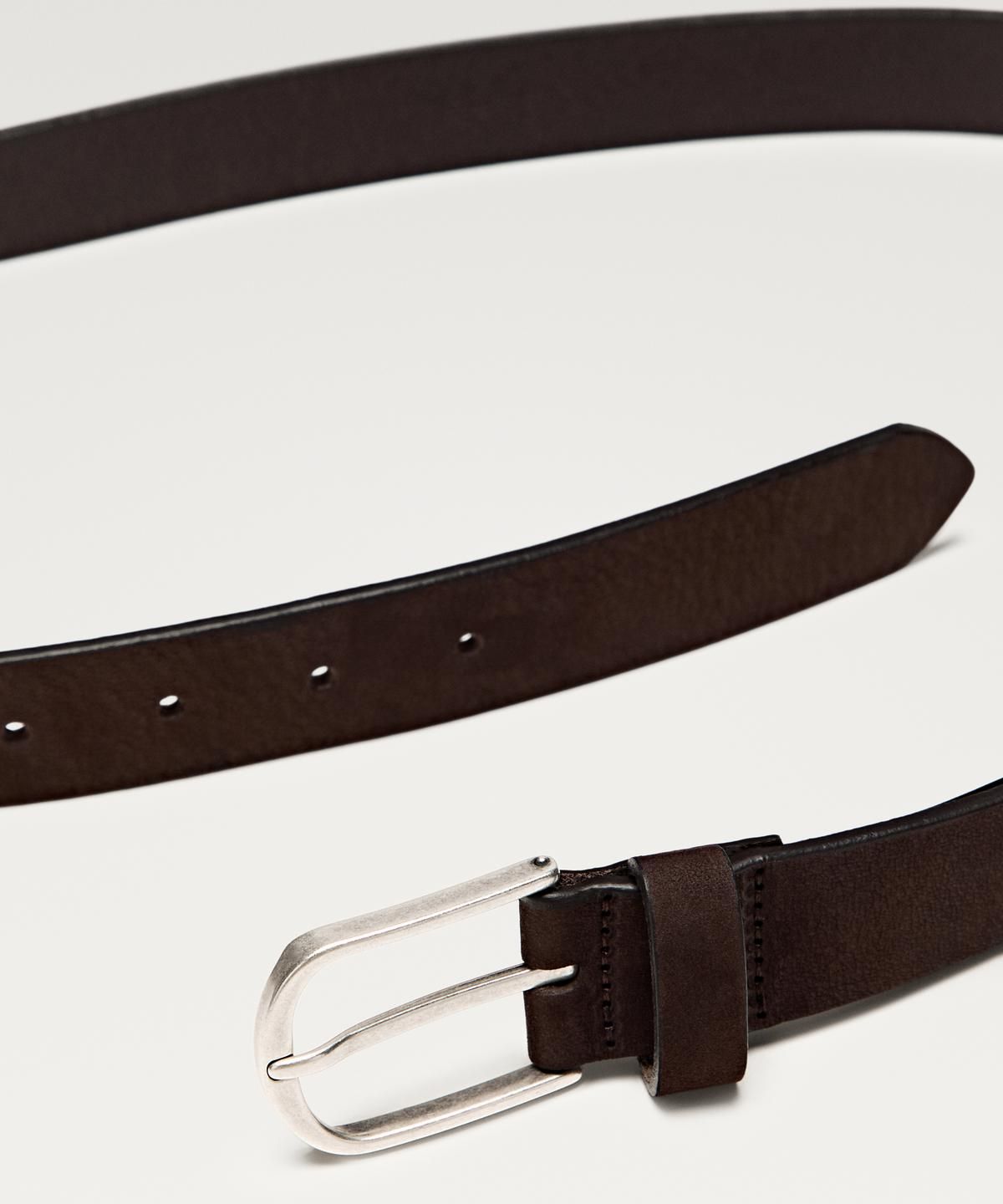 마시모두띠(MASSIMO DUTTI) 레더 누벅 벨트