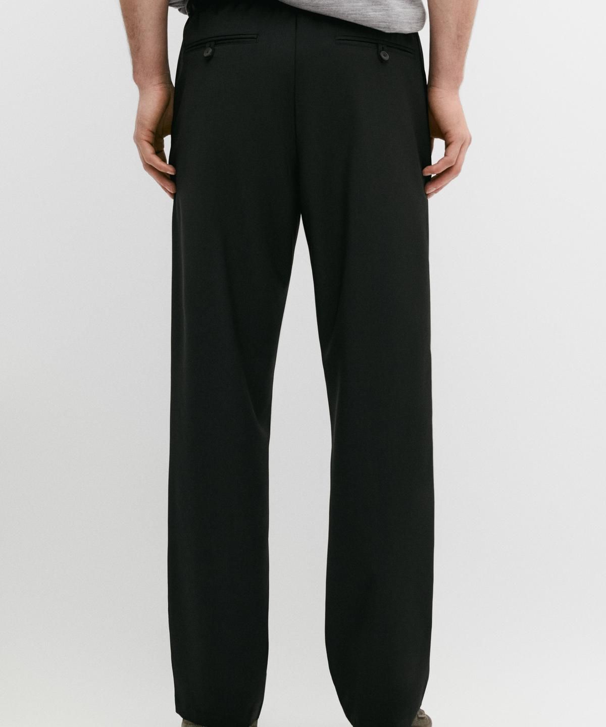 마시모두띠(MASSIMO DUTTI) 릴랙스 핏 핀턱 쿨 울 팬츠
