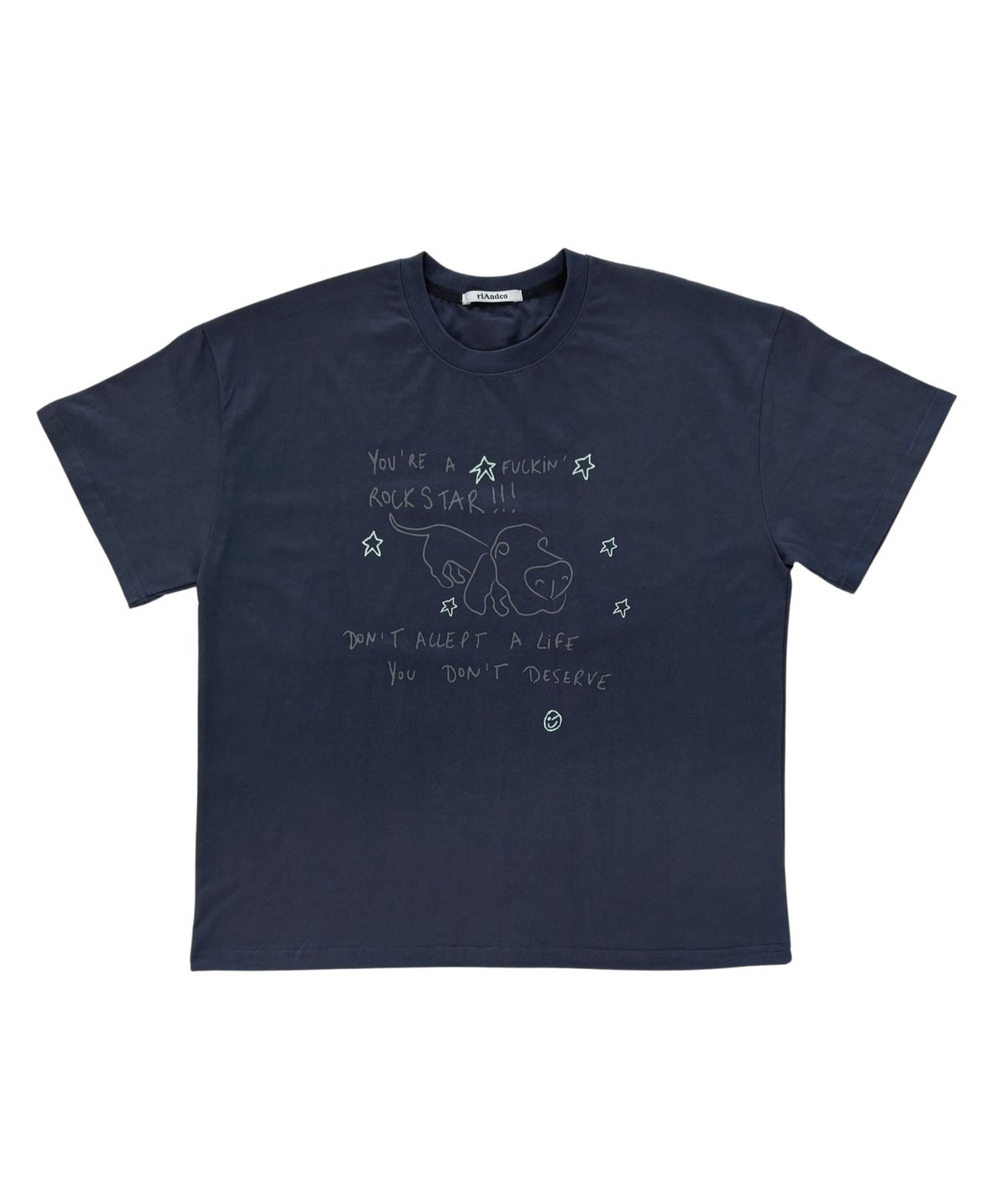 리엔드코(RIANDCO) STAR T-SHIRT_VINTAGE BLUE