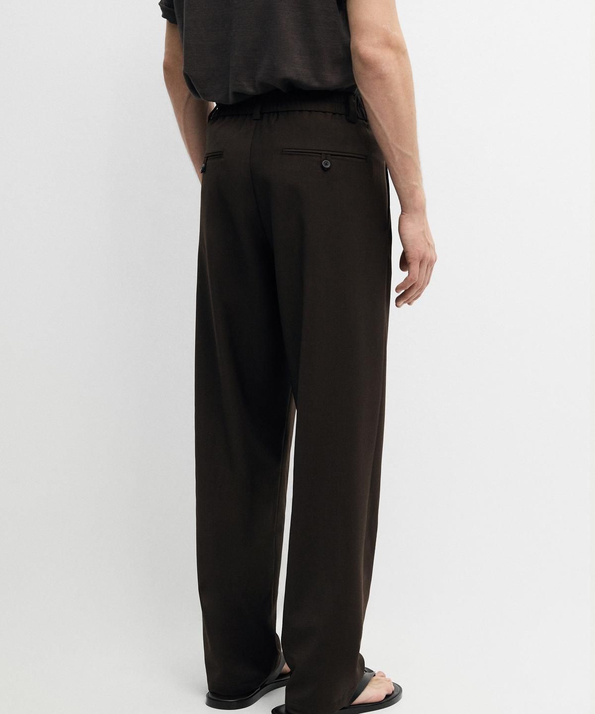 마시모두띠(MASSIMO DUTTI) 릴랙스 핏 핀턱 쿨 울 팬츠