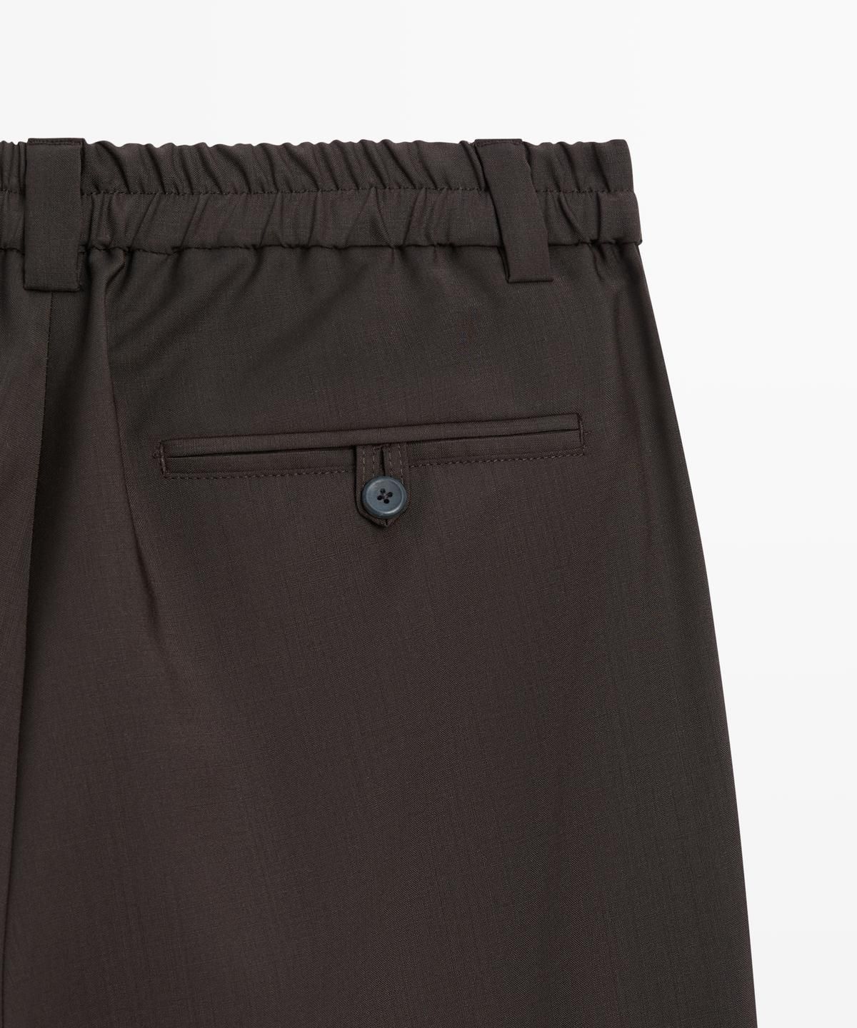 마시모두띠(MASSIMO DUTTI) 릴랙스 핏 핀턱 쿨 울 팬츠