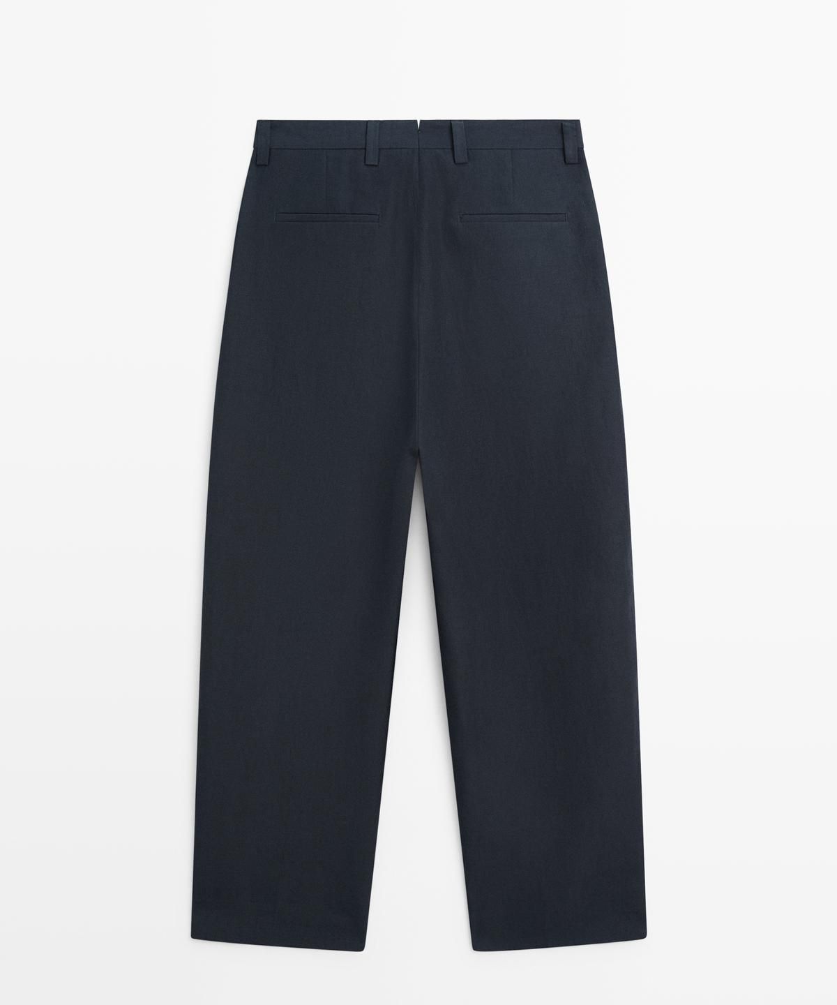 마시모두띠(MASSIMO DUTTI) 100% 린넨 핀턱 디테일 팬츠
