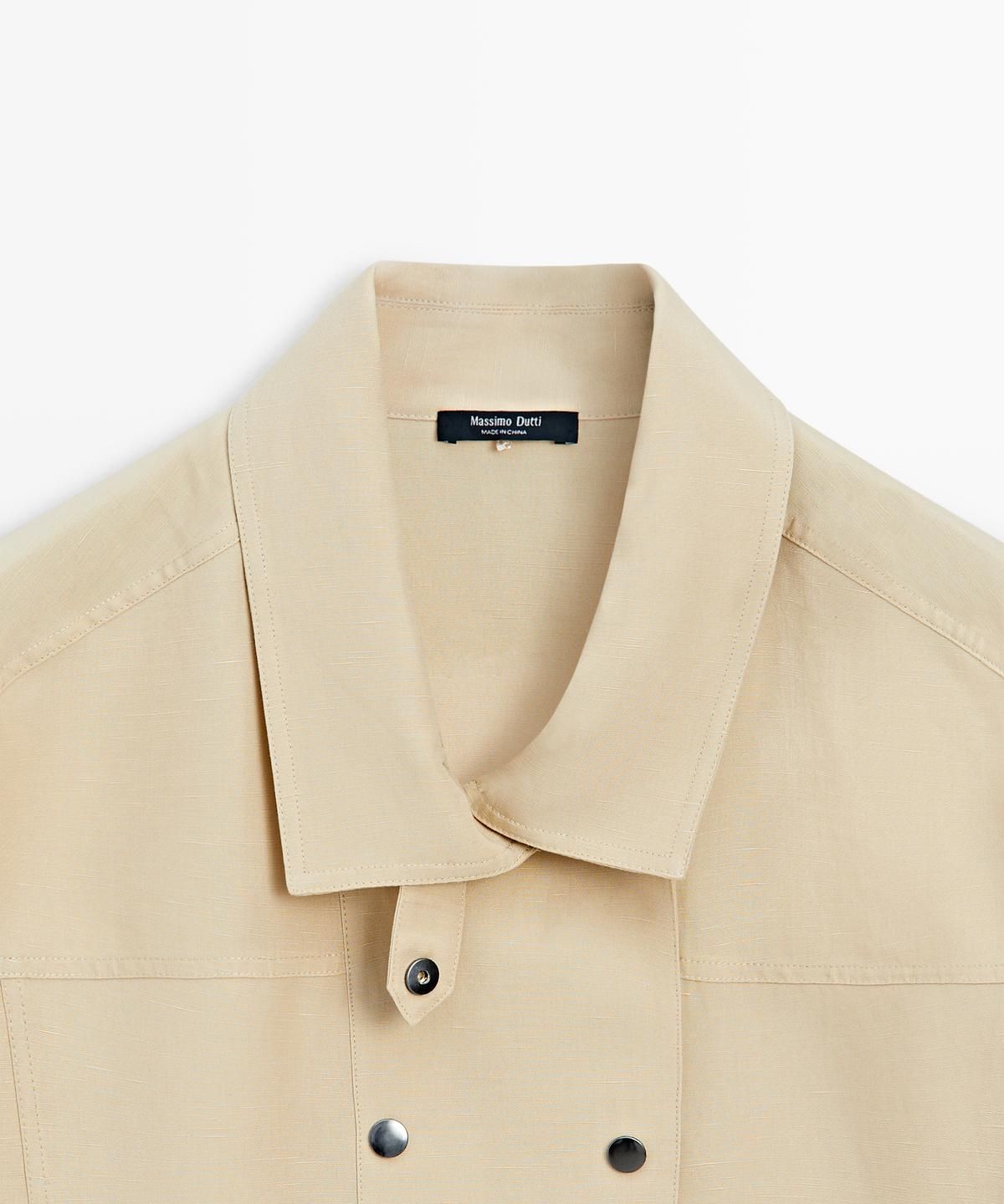 마시모두띠(MASSIMO DUTTI) 스냅 버튼 반팔 셔츠