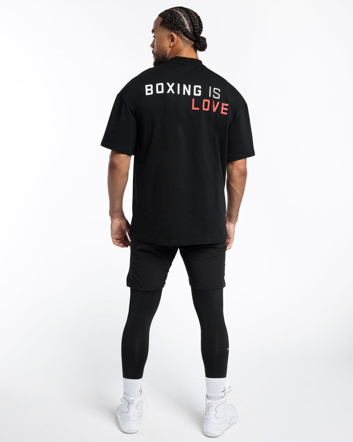 복스로(BOXRAW) Boxing is Love 오버사이즈 티셔츠 - 남성 M BXRW-BILOT [블랙]