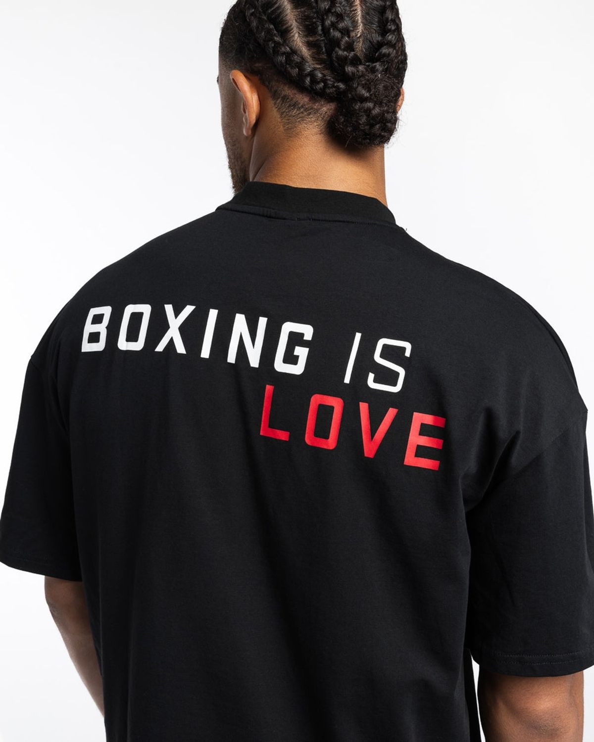 복스로(BOXRAW) Boxing is Love 오버사이즈 티셔츠 - 남성 M BXRW-BILOT [블랙]
