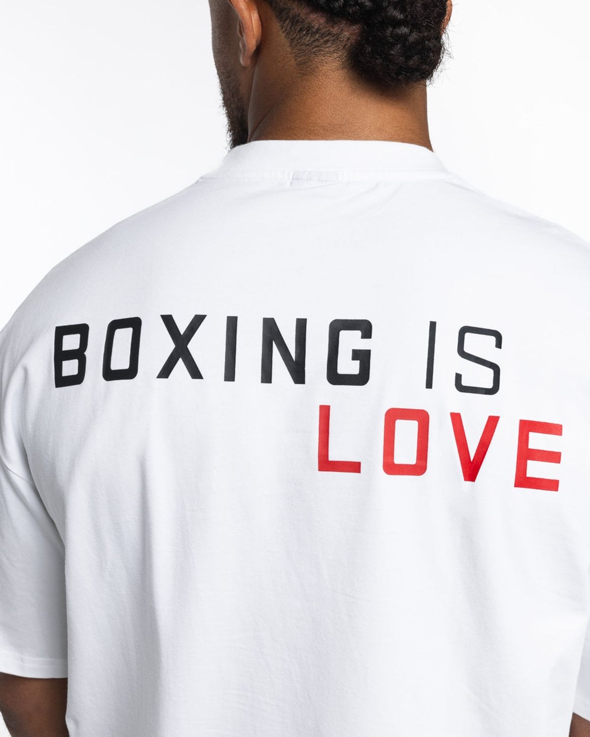 복스로(BOXRAW) Boxing is Love 오버사이즈 티셔츠 - 남성 M BXRW-BILOT [화이트]