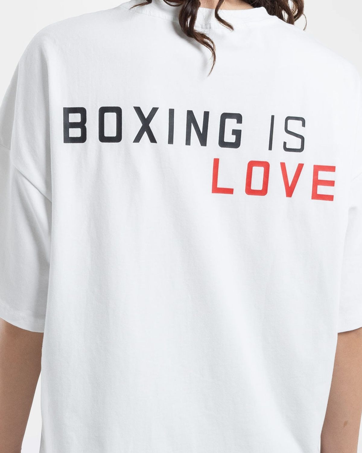 복스로(BOXRAW) Boxing is Love 오버사이즈 티셔츠 - 여성 W BXRW-BILOT-W [화이트]