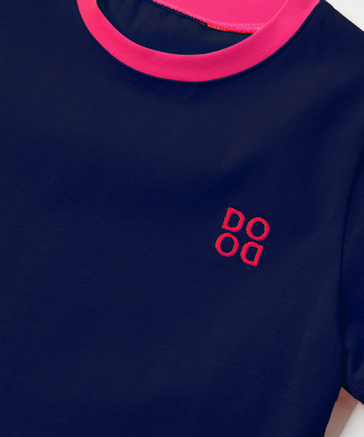 라메종드도도(LA MAISON DE DODO) BASIC DODO Ringer T Shirt_Navy/Pink_키즈반팔티