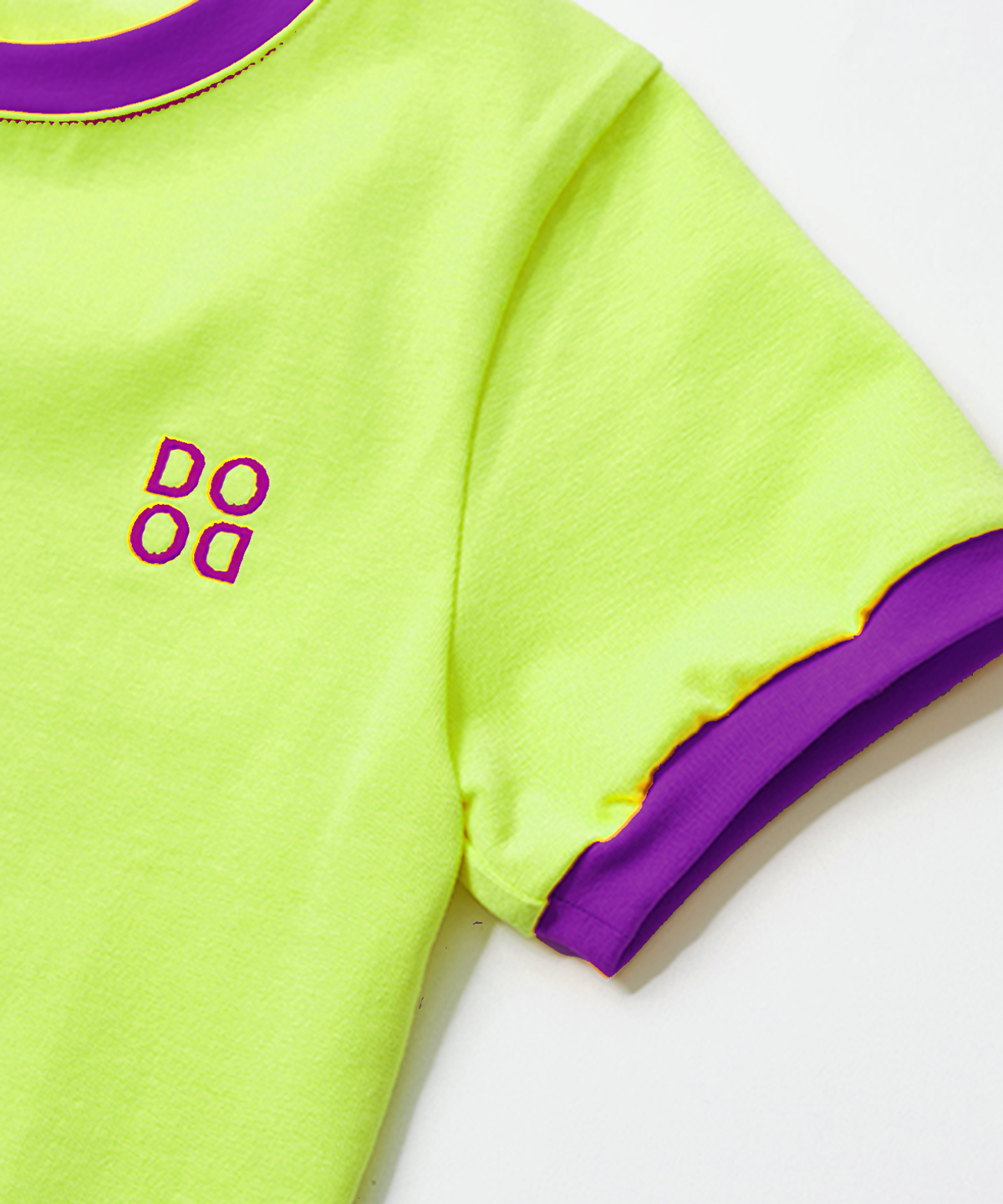 라메종드도도(LA MAISON DE DODO) BASIC DODO Ringer T Shirt_Lime/Purple_키즈반팔티
