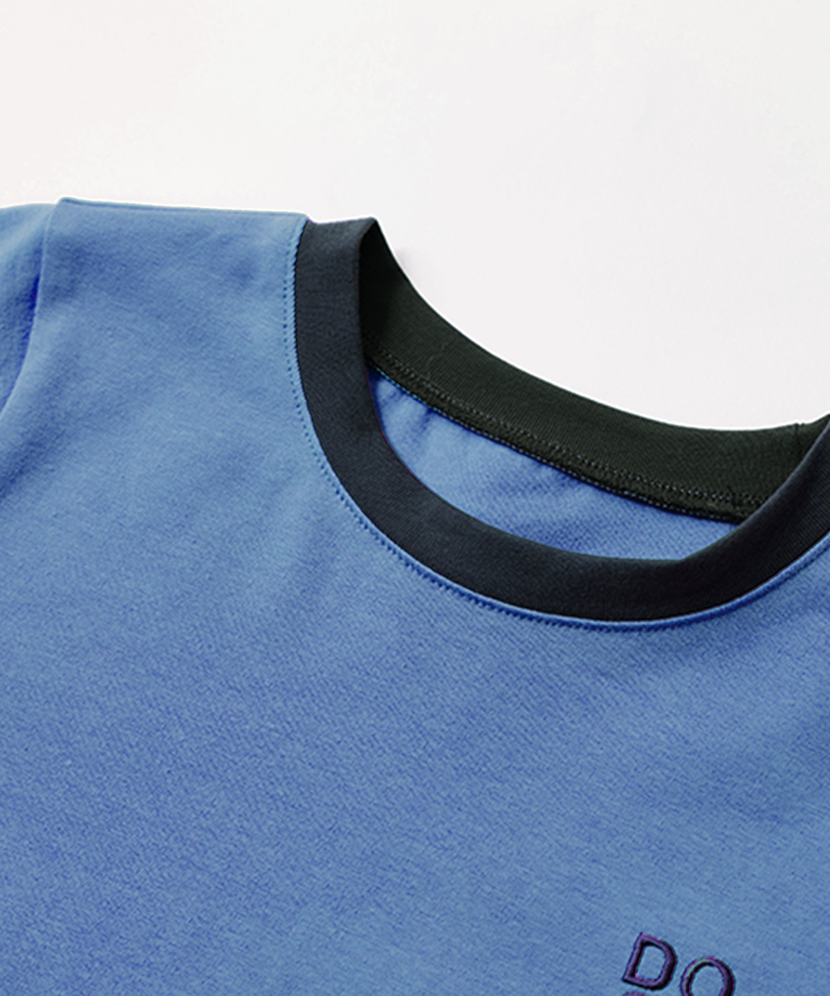 라메종드도도(LA MAISON DE DODO) BASIC DODO Ringer T Shirt_Dusty Blue/Navy_키즈반팔티