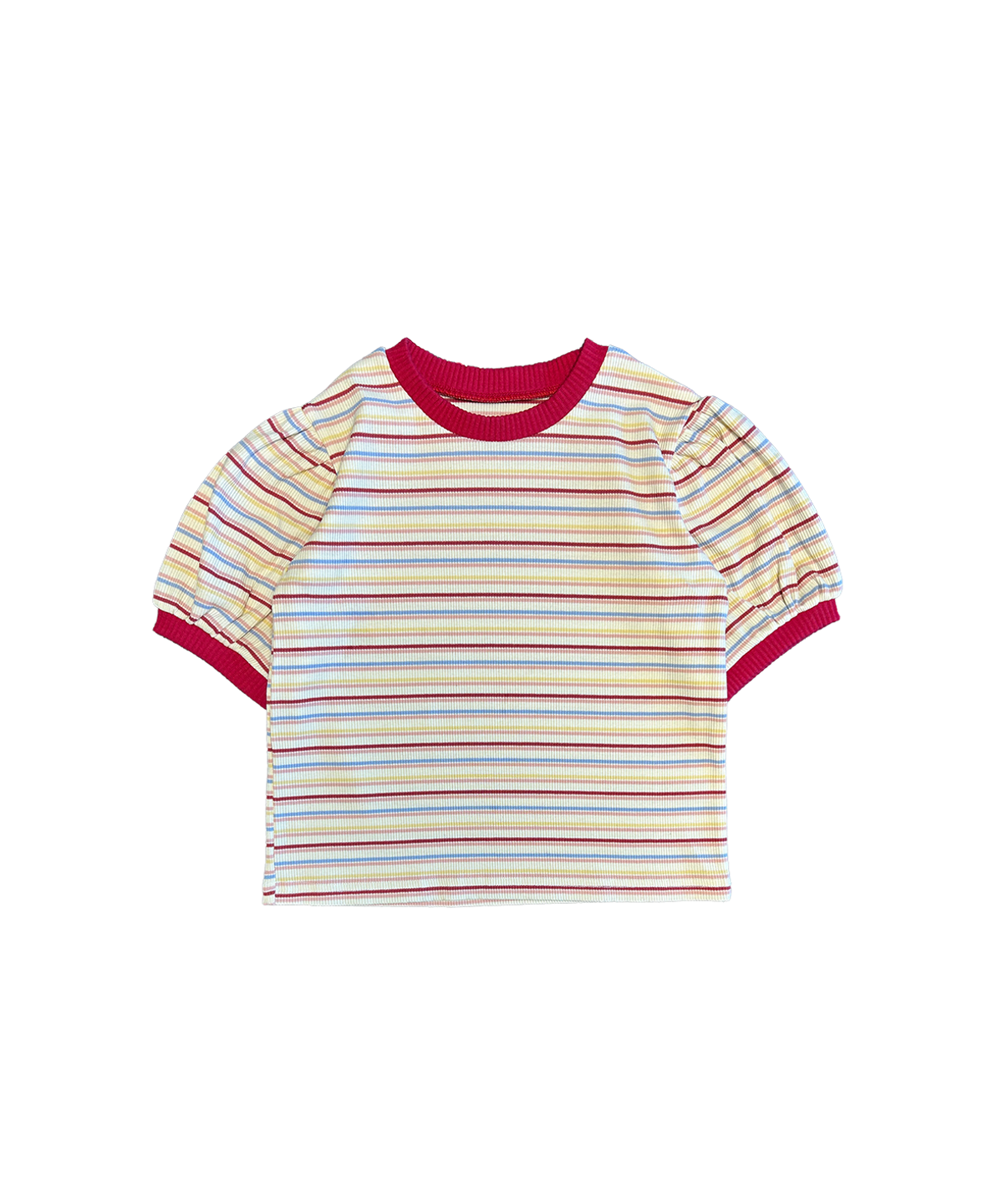 라메종드도도(LA MAISON DE DODO) BASIC DODO Puff T Shirt_Red/Mixed_키즈반팔티