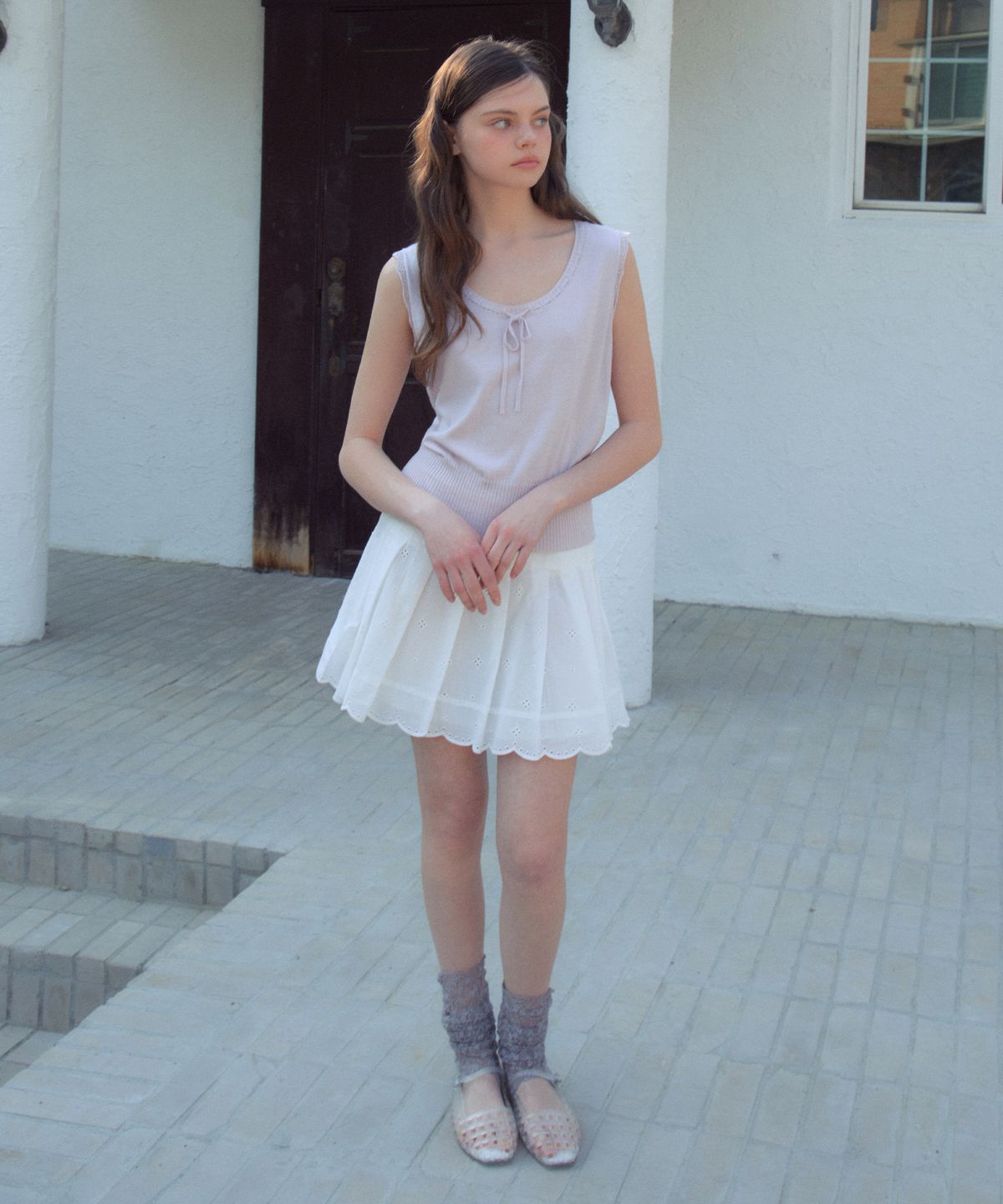 아우어노스텔지아(OURNOSTALGIA) Delia Sleeveless Knit_Soft Pink(OC26KN24)
