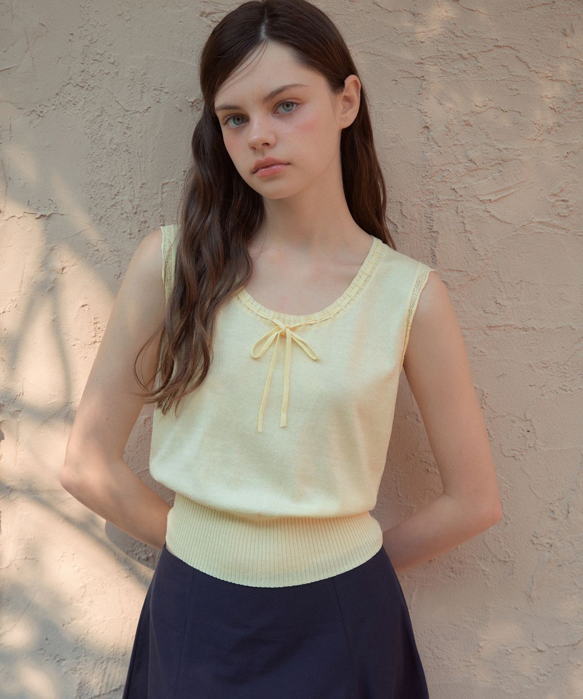 아우어노스텔지아(OURNOSTALGIA) Delia Sleeveless Knit_Light Yellow(OC26KN24)