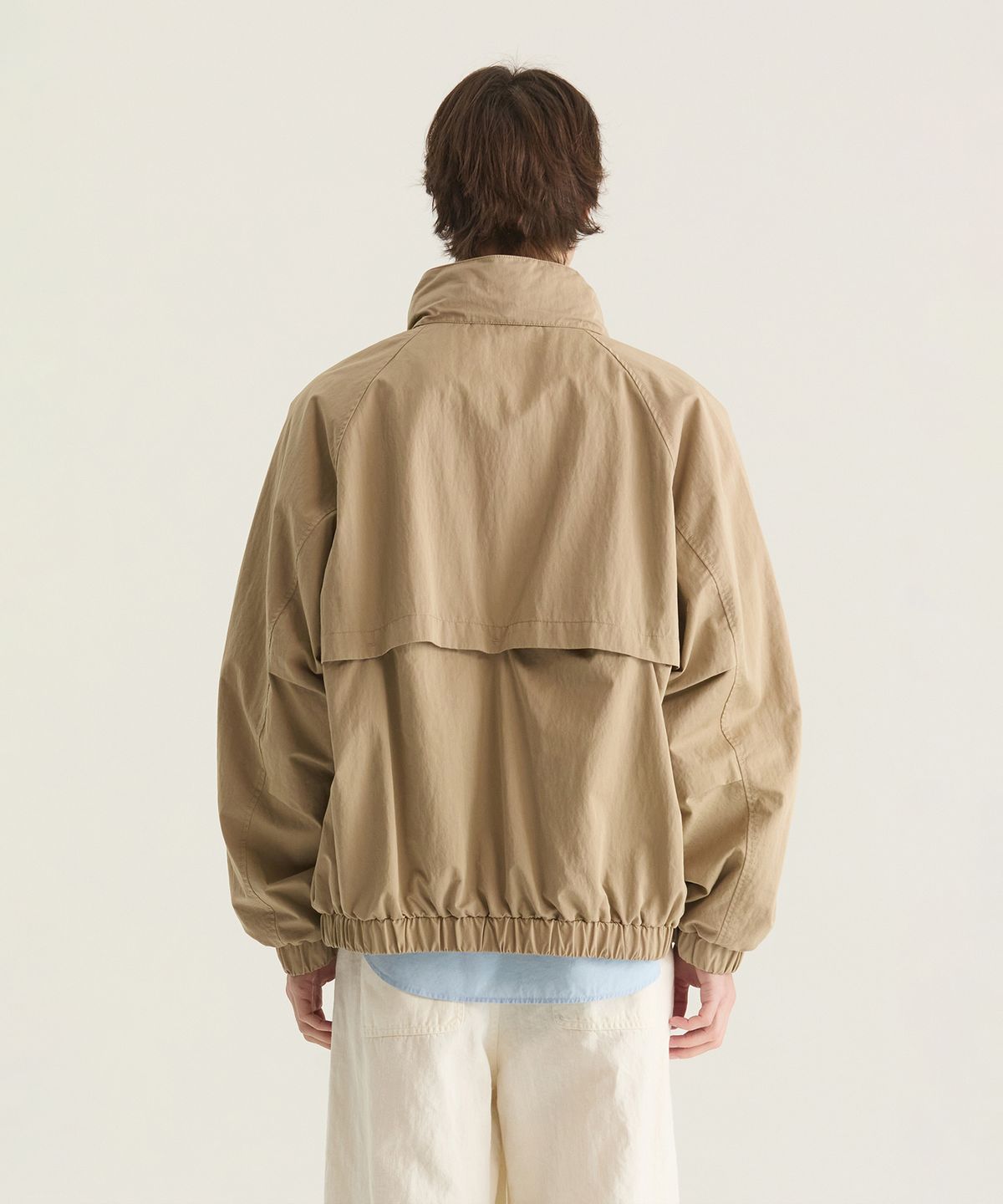 오트밀카페(OATMEAL CAFE) [UNISEX] CN 워싱 바람막이 점퍼 - 베이지