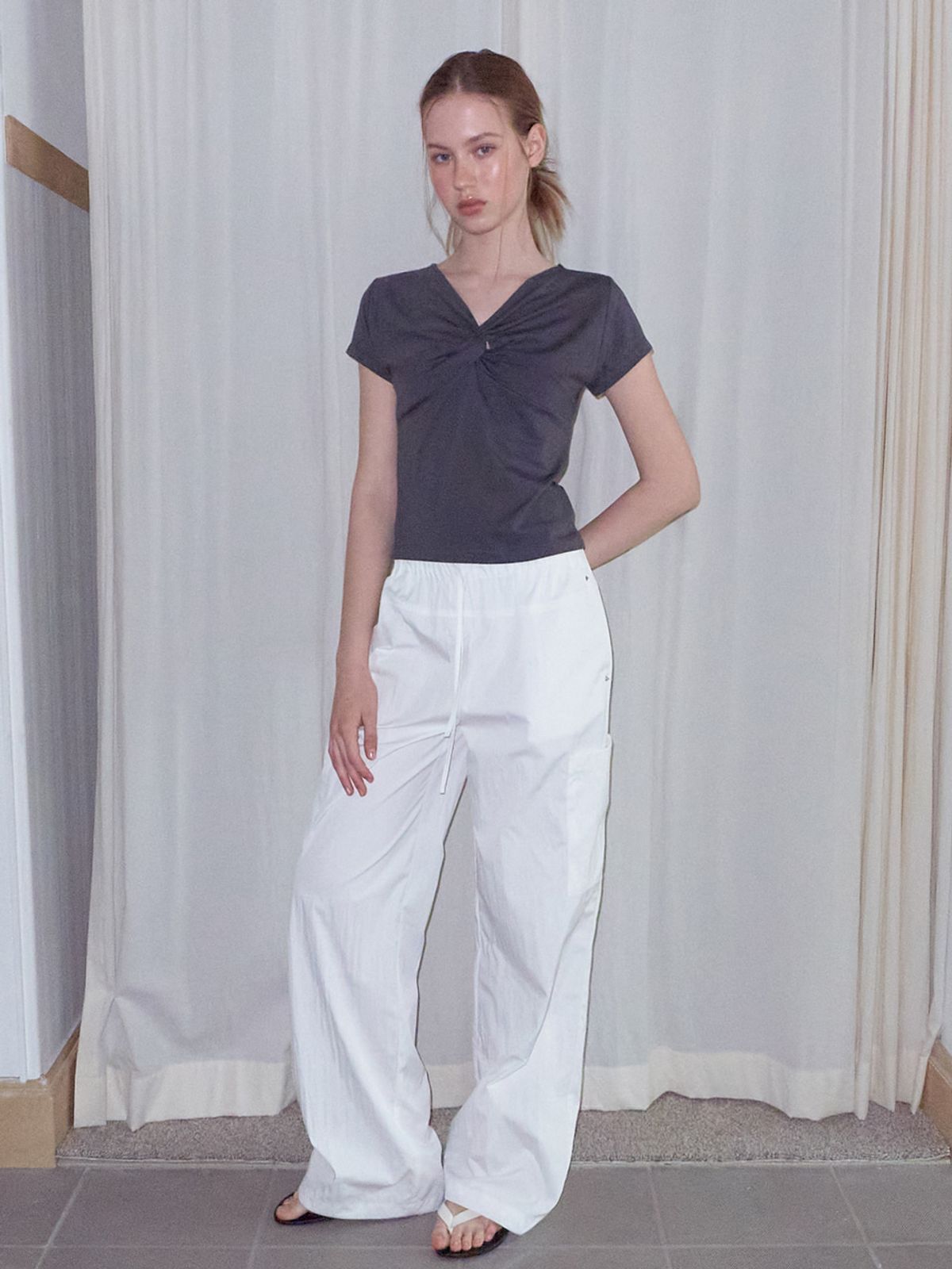 에트몽(ETMON) Pocket Rivet Pants, White
