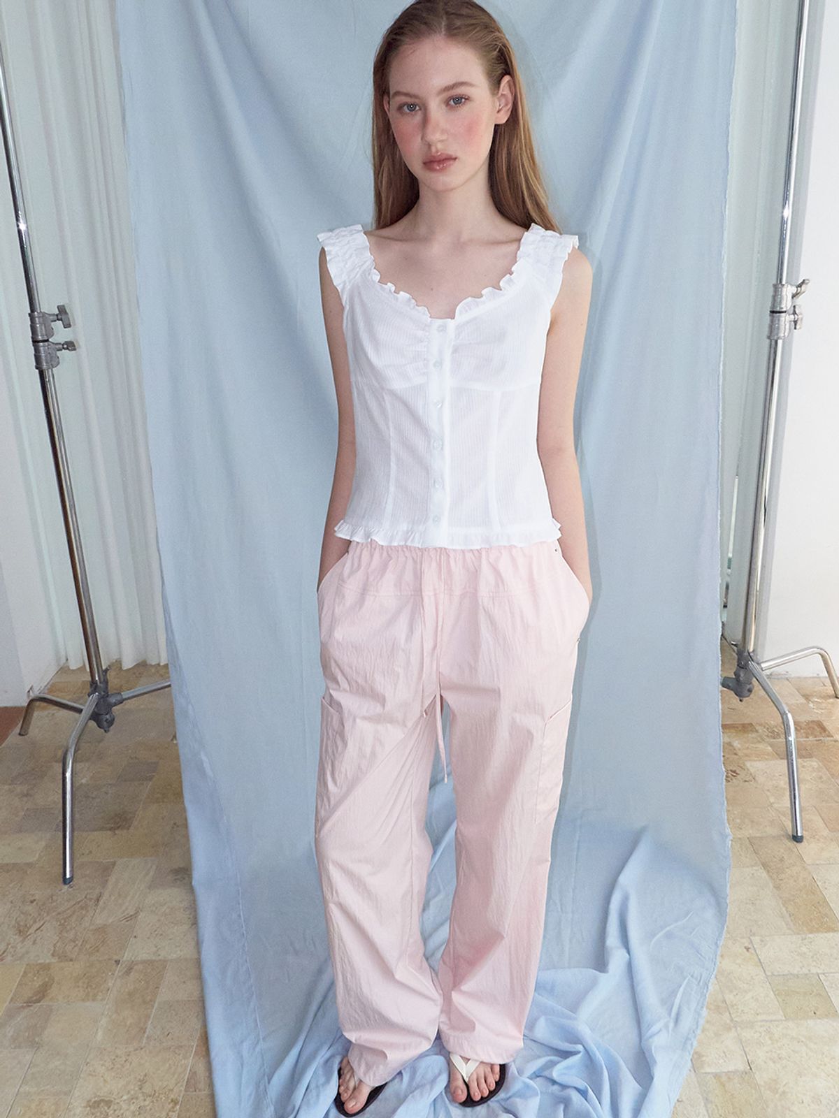 에트몽(ETMON) Pocket Rivet Pants, Pink