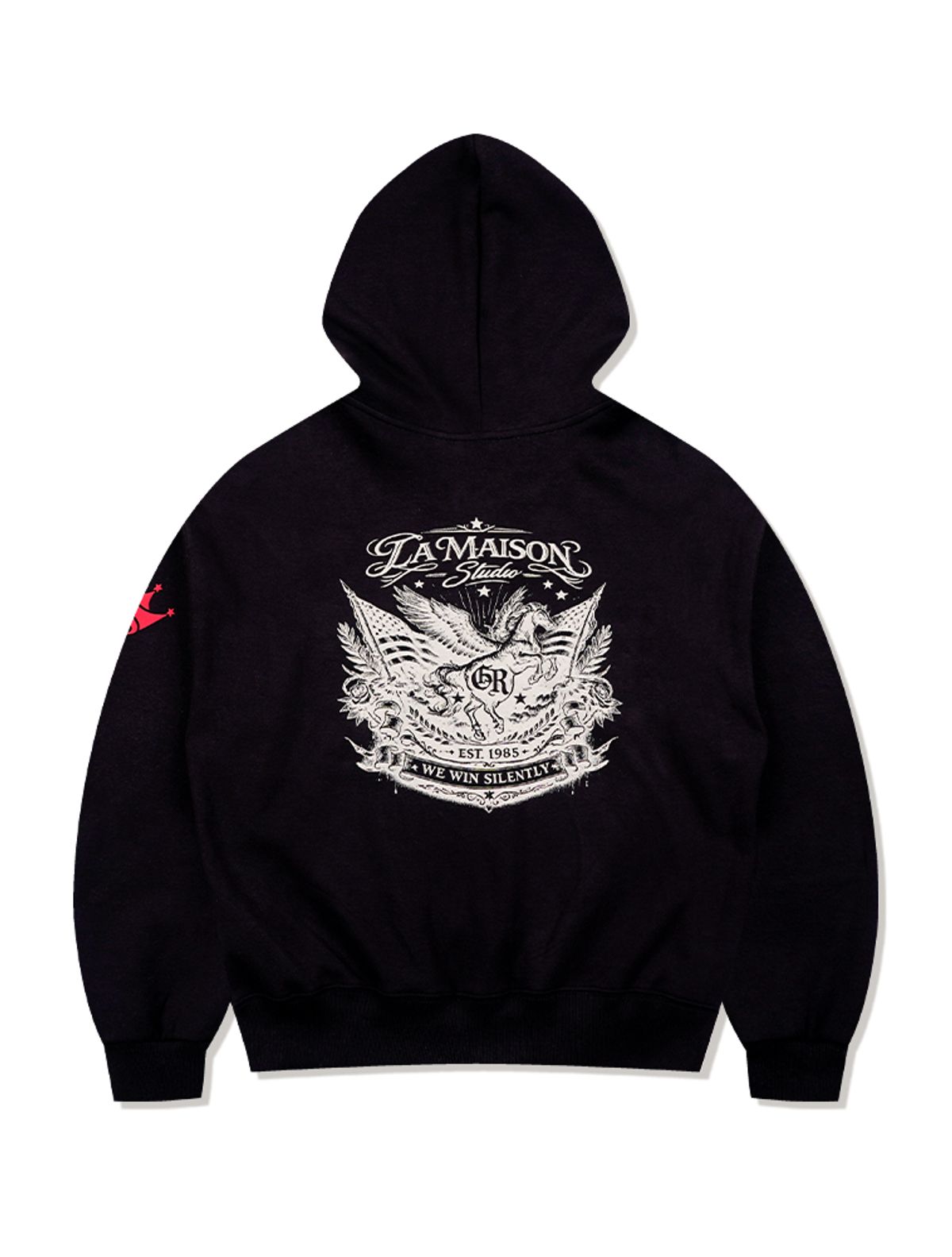 라 메종 스튜디오(LA MAISON STUDIO) EYELET SEVEN HOODIE ZIP-UP BLACK/BLACKGRAY(FCG1ZP696M)