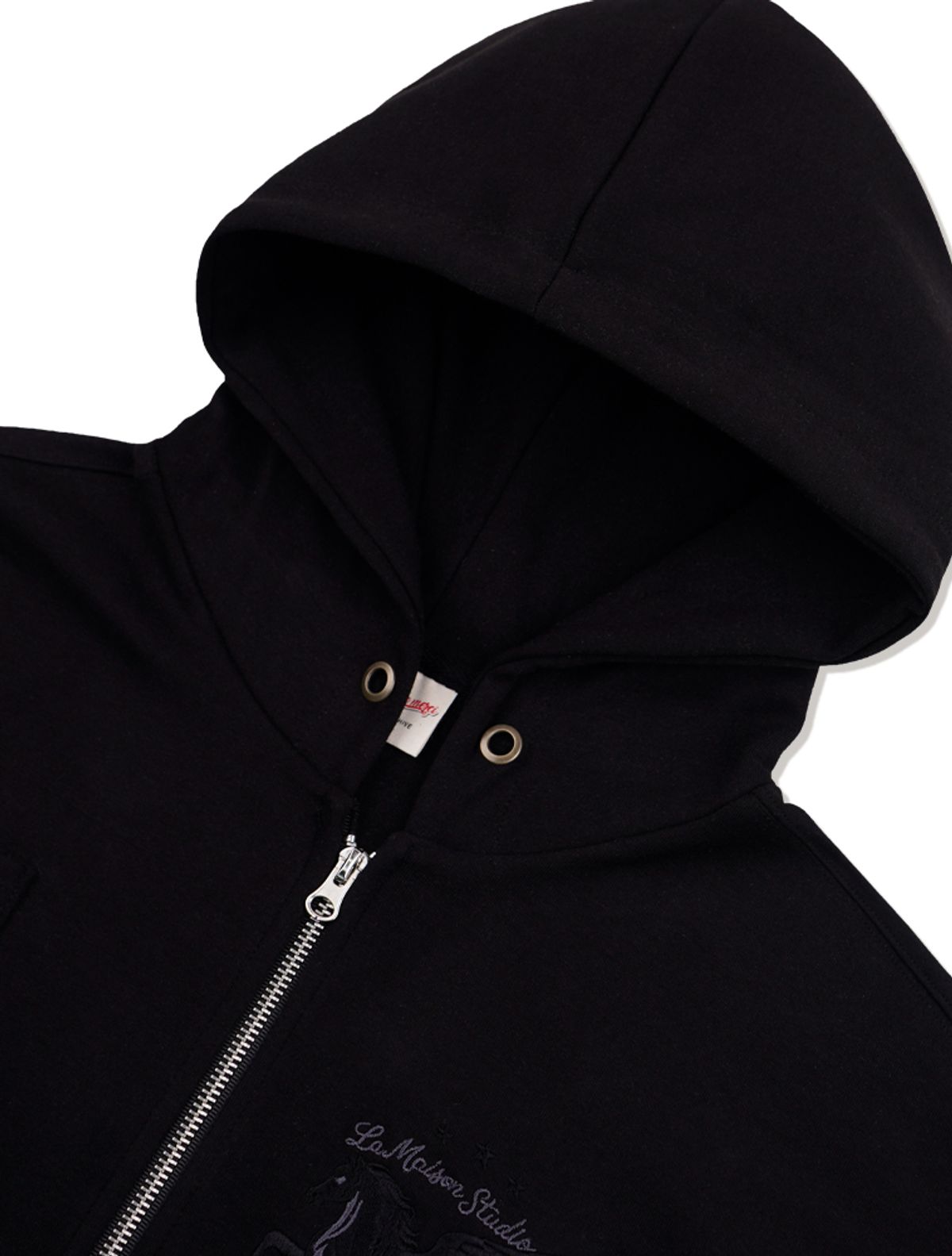 라 메종 스튜디오(LA MAISON STUDIO) EYELET SEVEN HOODIE ZIP-UP BLACK/BLACKGRAY(FCG1ZP696M)