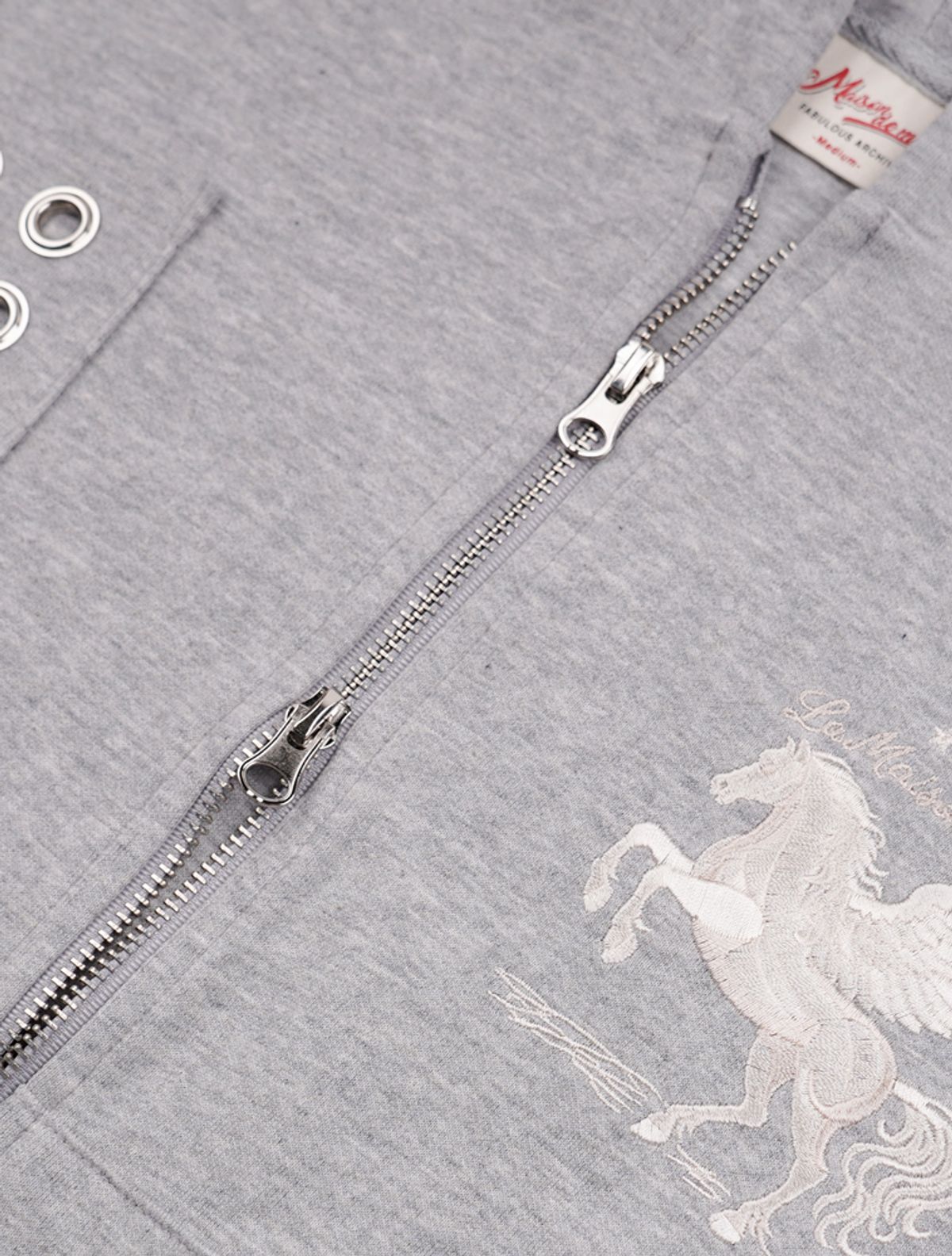 라 메종 스튜디오(LA MAISON STUDIO) EYELET SEVEN HOODIE ZIP-UP MELANGRAY/GRAYCREAM(FCG1ZP696M)