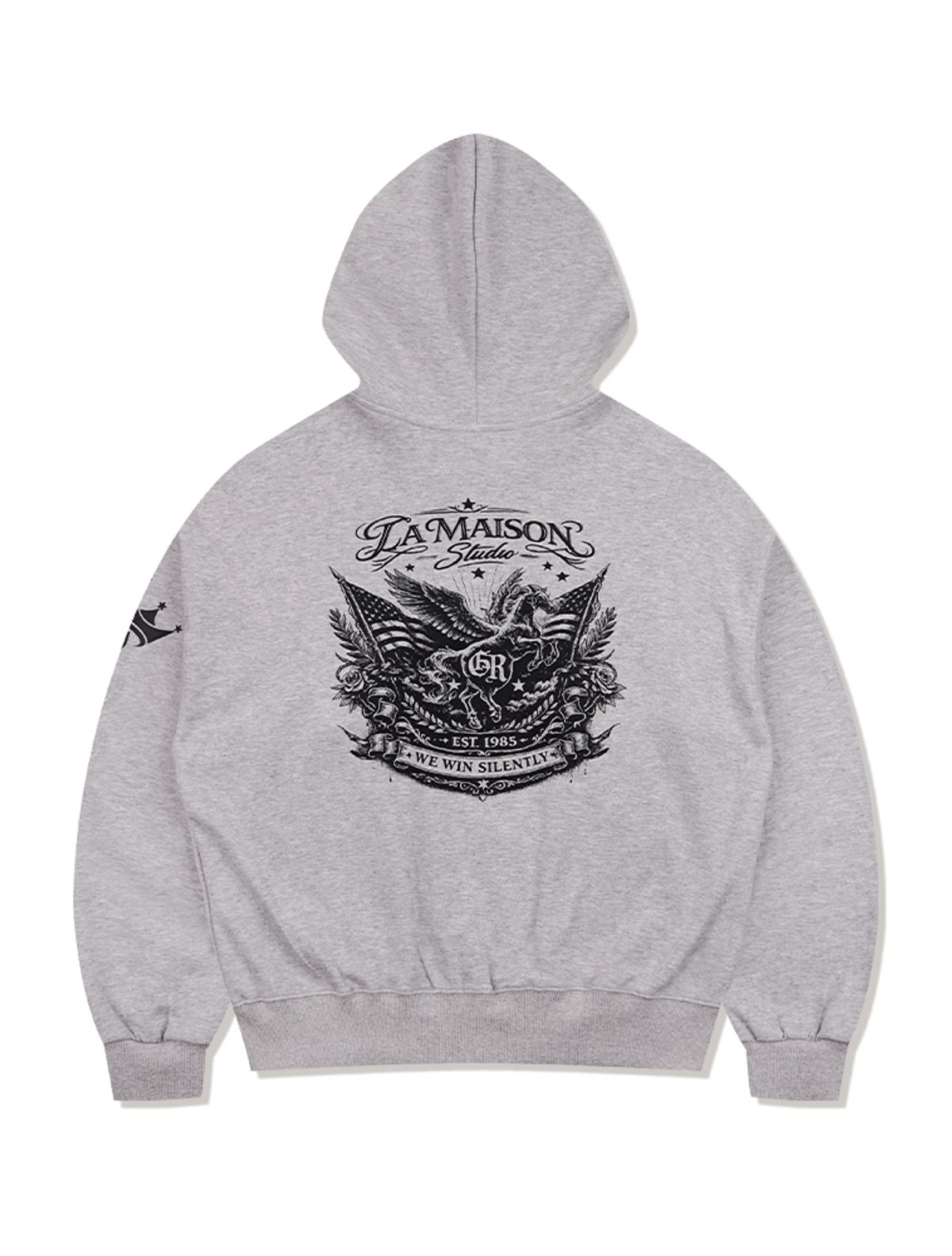 라 메종 스튜디오(LA MAISON STUDIO) EYELET SEVEN HOODIE ZIP-UP MELANGRAY/GRAYCREAM(FCG1ZP696M)