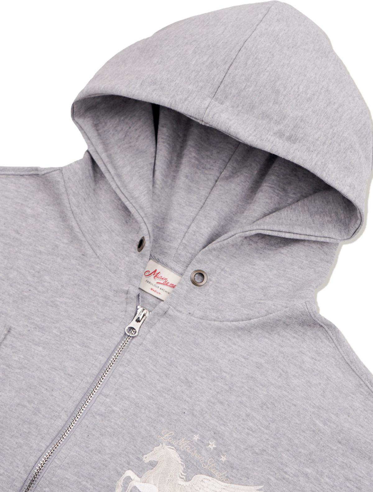 라 메종 스튜디오(LA MAISON STUDIO) EYELET SEVEN HOODIE ZIP-UP MELANGRAY/GRAYCREAM(FCG1ZP696M)