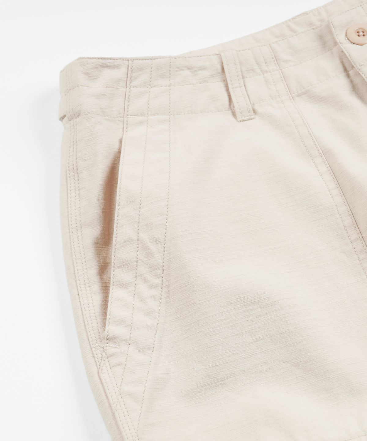 프리즘웍스(FRIZMWORKS) BACKSATIN ESSENTIAL FATIGUE SHORTS _ CREAM