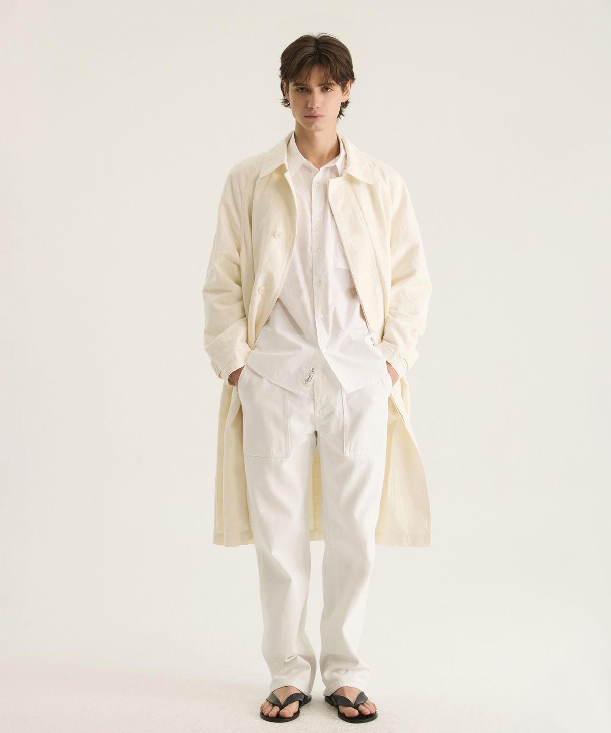 오트밀카페(OATMEAL CAFE) [UNISEX] 카펜터 데님 팬츠 - 오프 화이트