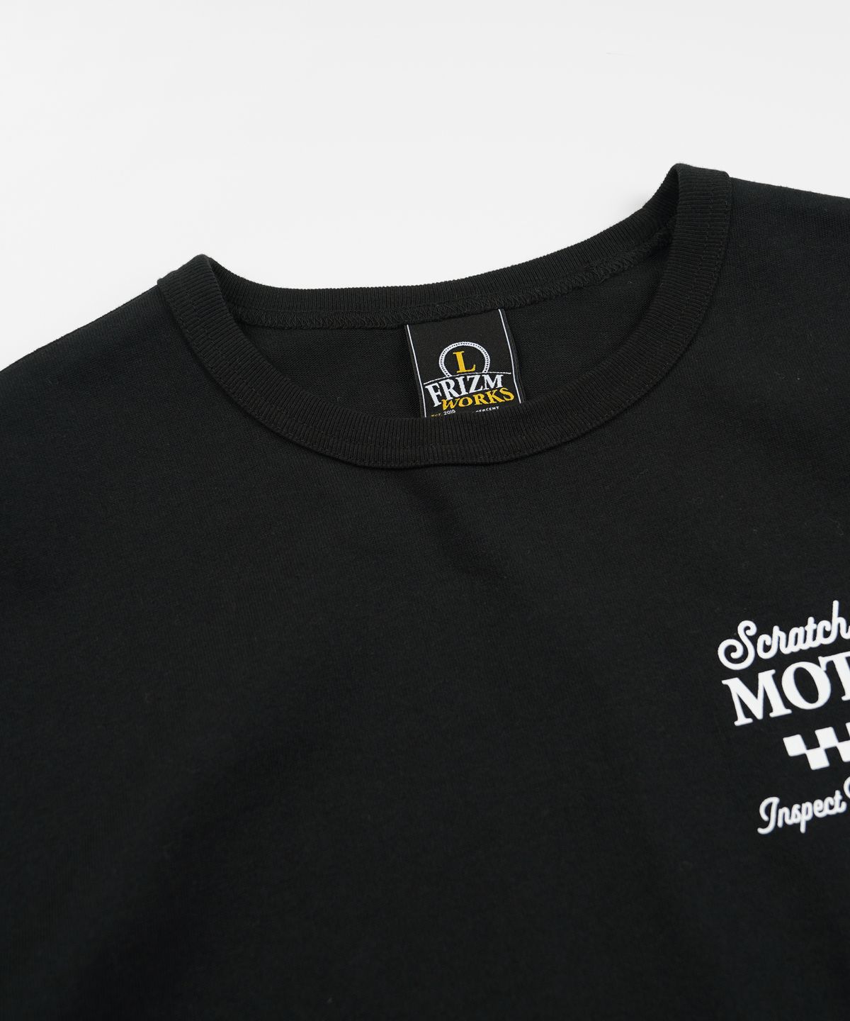 프리즘웍스(FRIZMWORKS) SCRATCH BUILT MOTORS HALF TEE _ BLACK