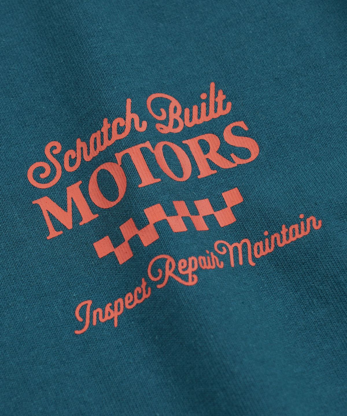 프리즘웍스(FRIZMWORKS) SCRATCH BUILT MOTORS HALF TEE _ TEAL