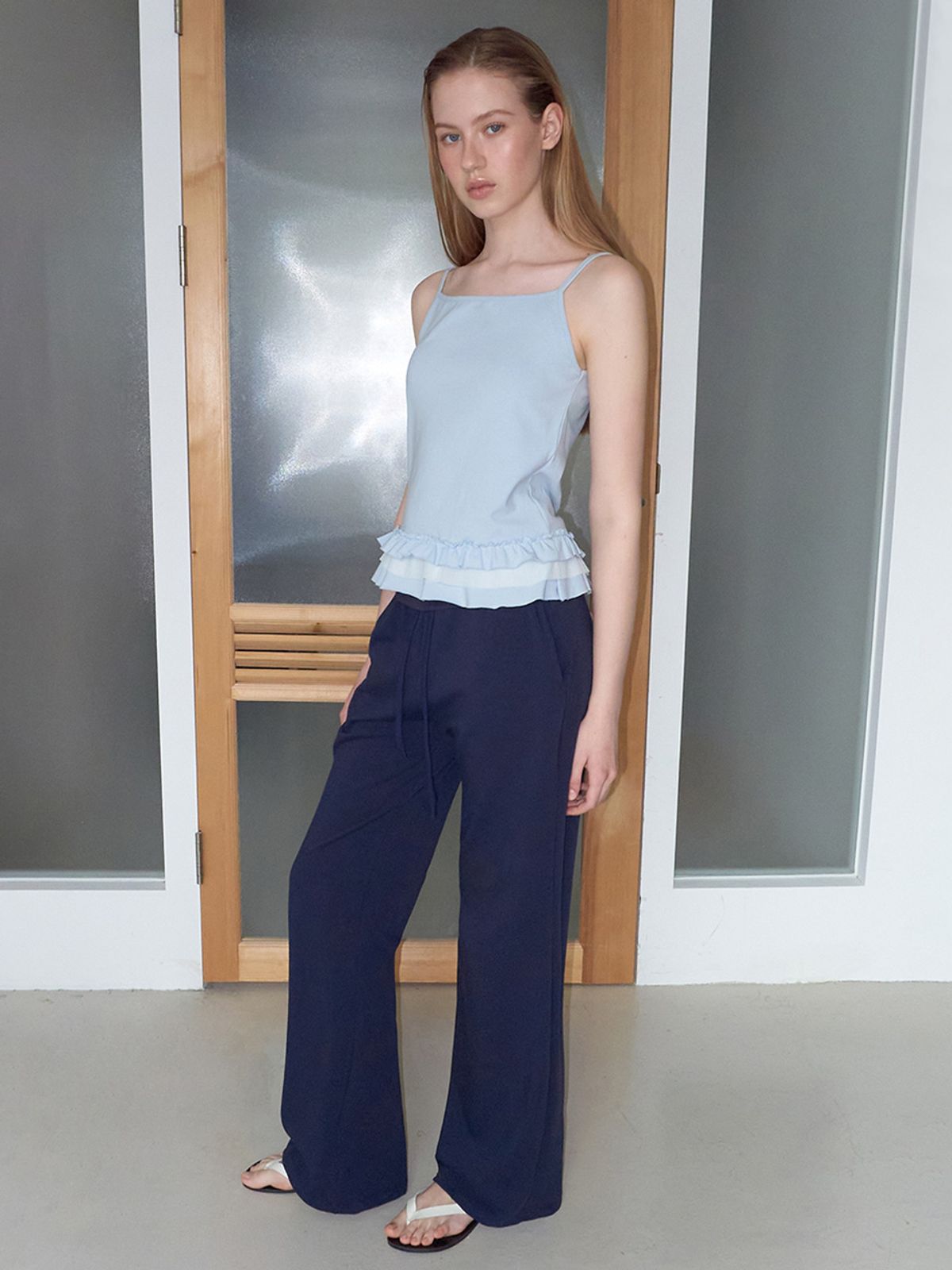 에트몽(ETMON) Fold Strap Pants, Navy