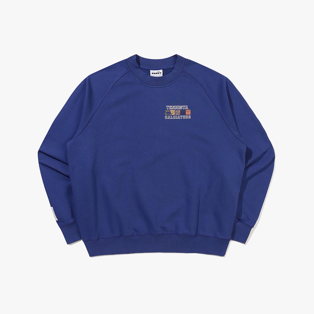 디아도라(diadora) 레거시 크루 맨투맨 BLUE